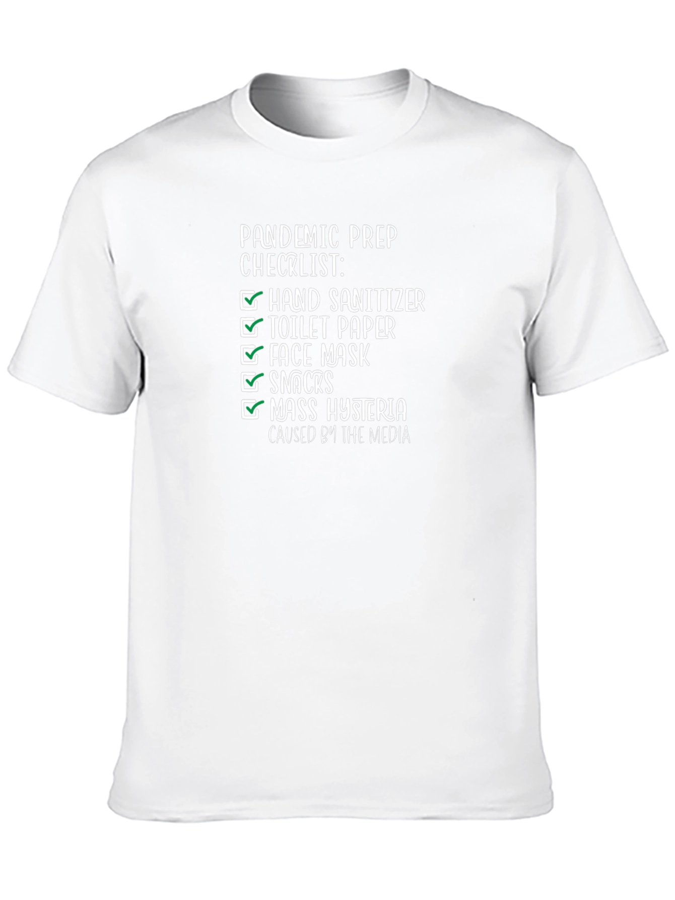 Black Pandemic Prep Checklist Funny T-Shirt view 10