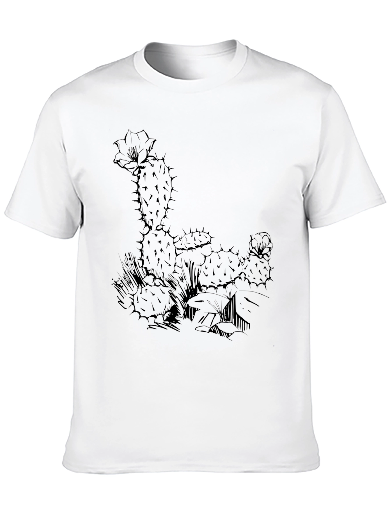 Black Black Cactus Graphic Print T-Shirt view 10