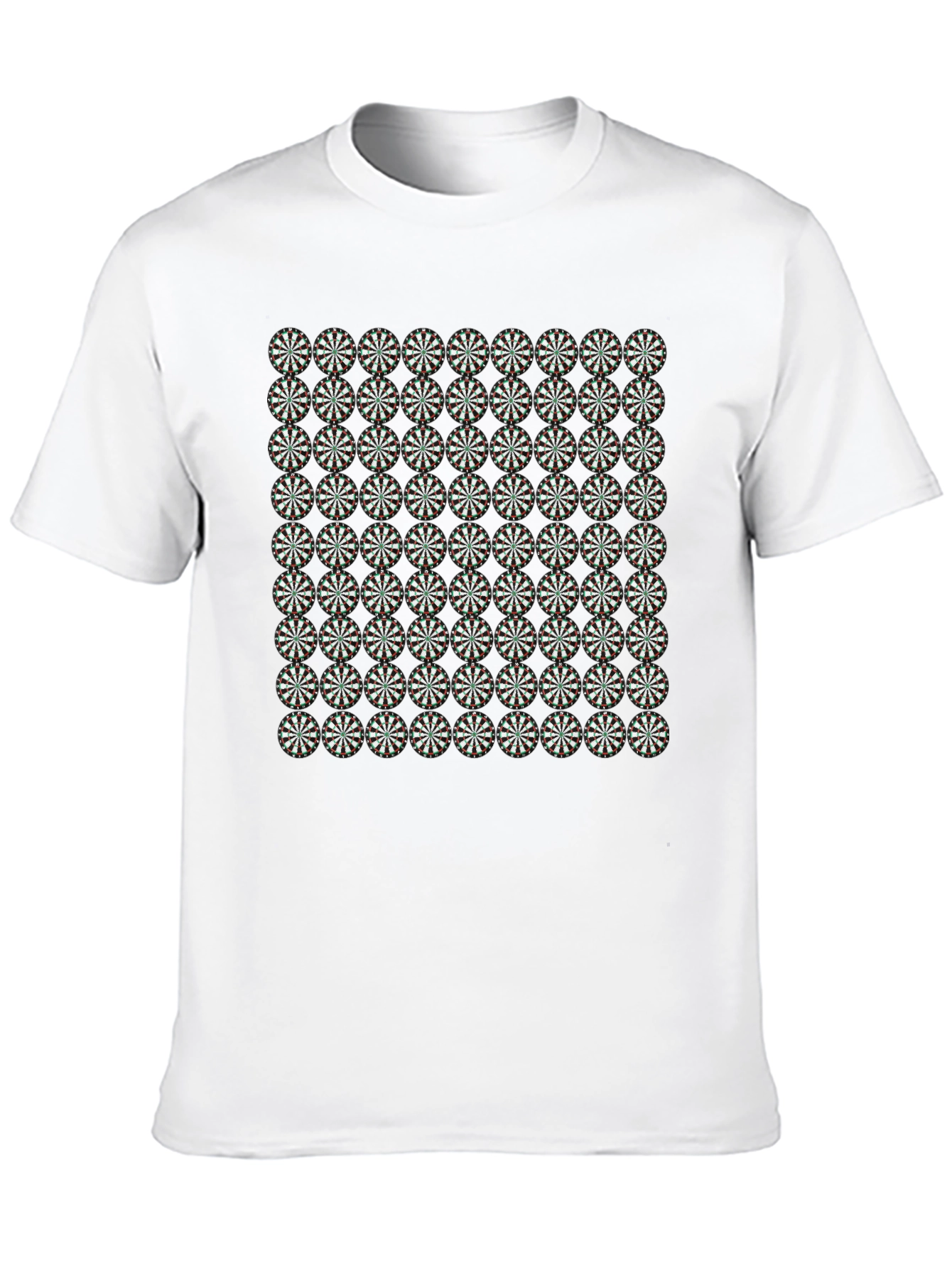 Black Geometric Floral Pattern Black T-Shirt view 10