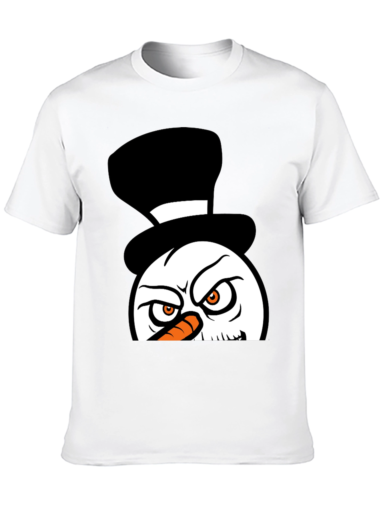 Black Grumpy Snowman Graphic Tee - Black Cotton Blend view 10