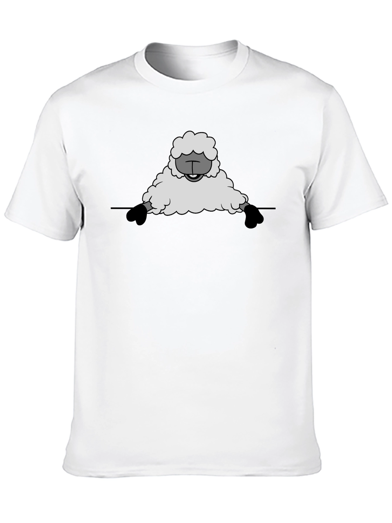 Black Funny Sheep Graphic Tee - Black Cotton T-Shirt view 10