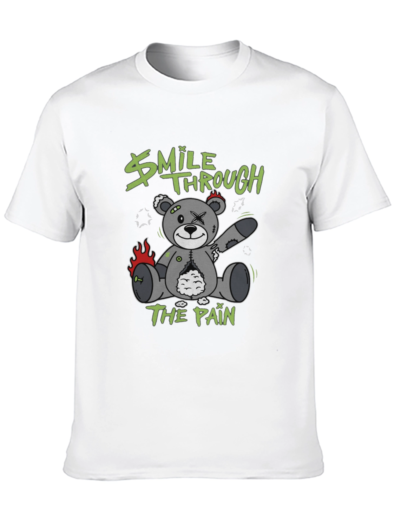 Black Smile Through The Pain Graphic T-Shirt view 10
