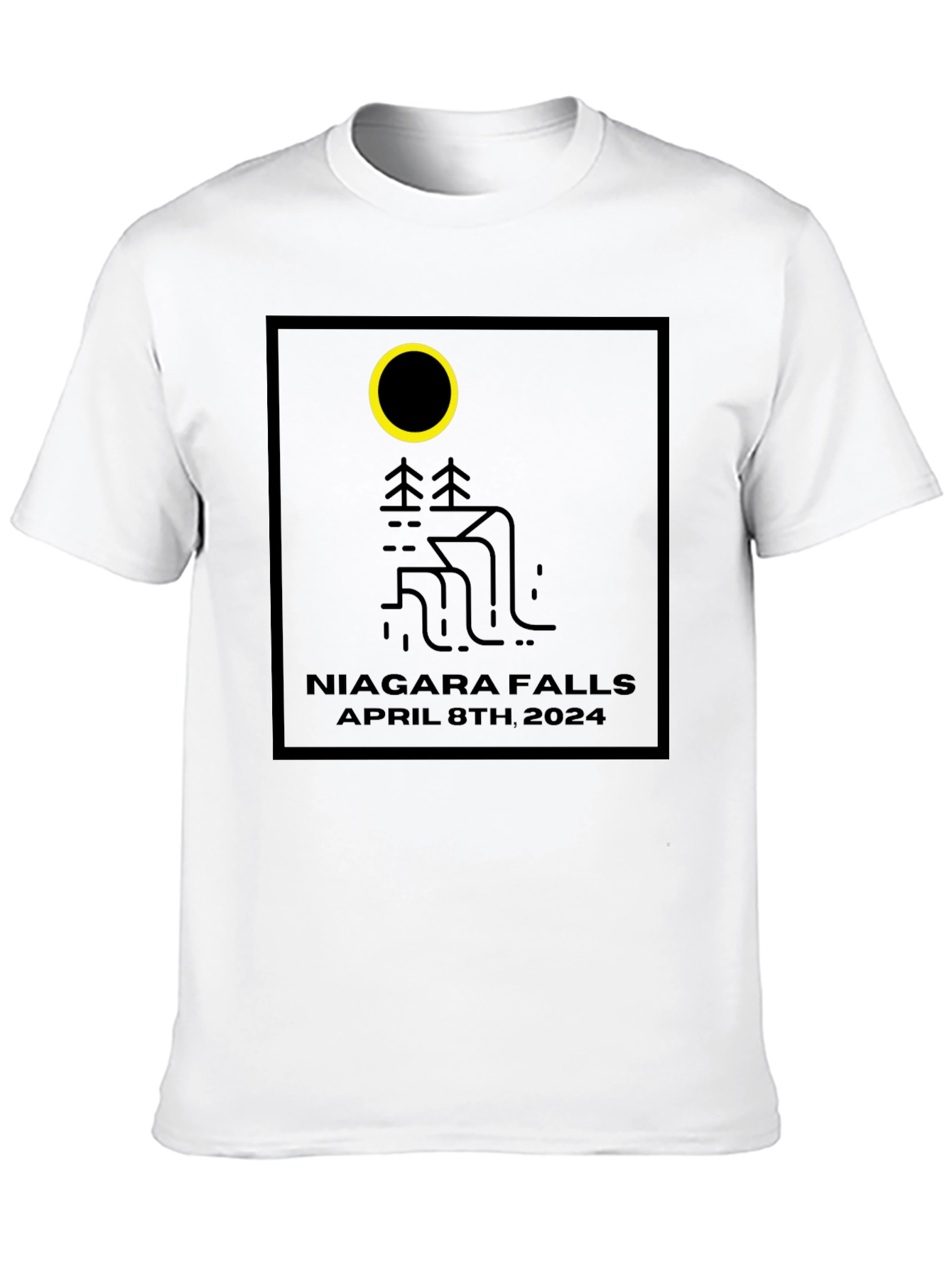 Black Niagara Falls April 8th 2024 Black T-Shirt view 10