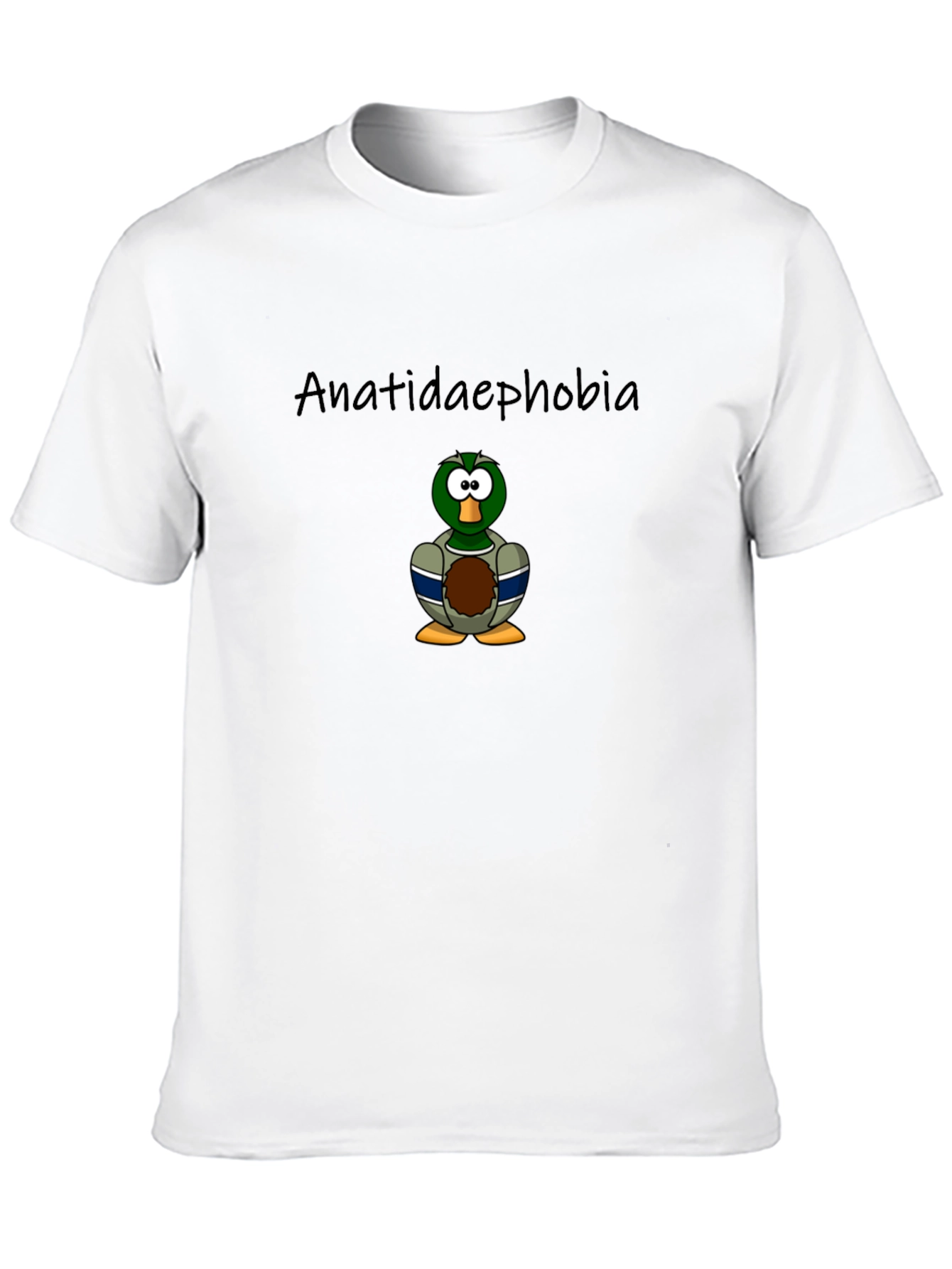 Black Anatidaephobia Duck Cartoon T-Shirt view 10