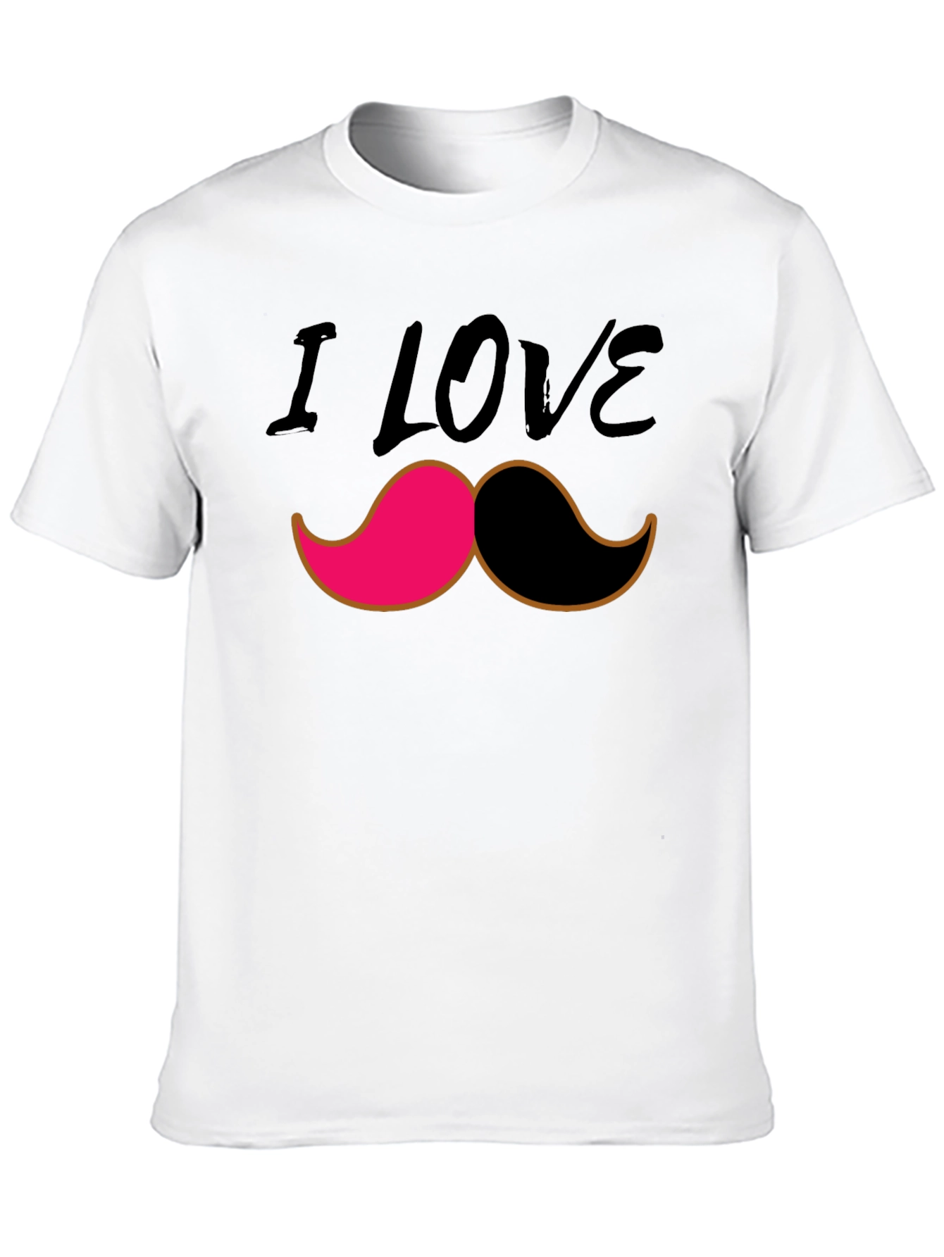 Black I Love Mustache Graphic Tee - Black view 10