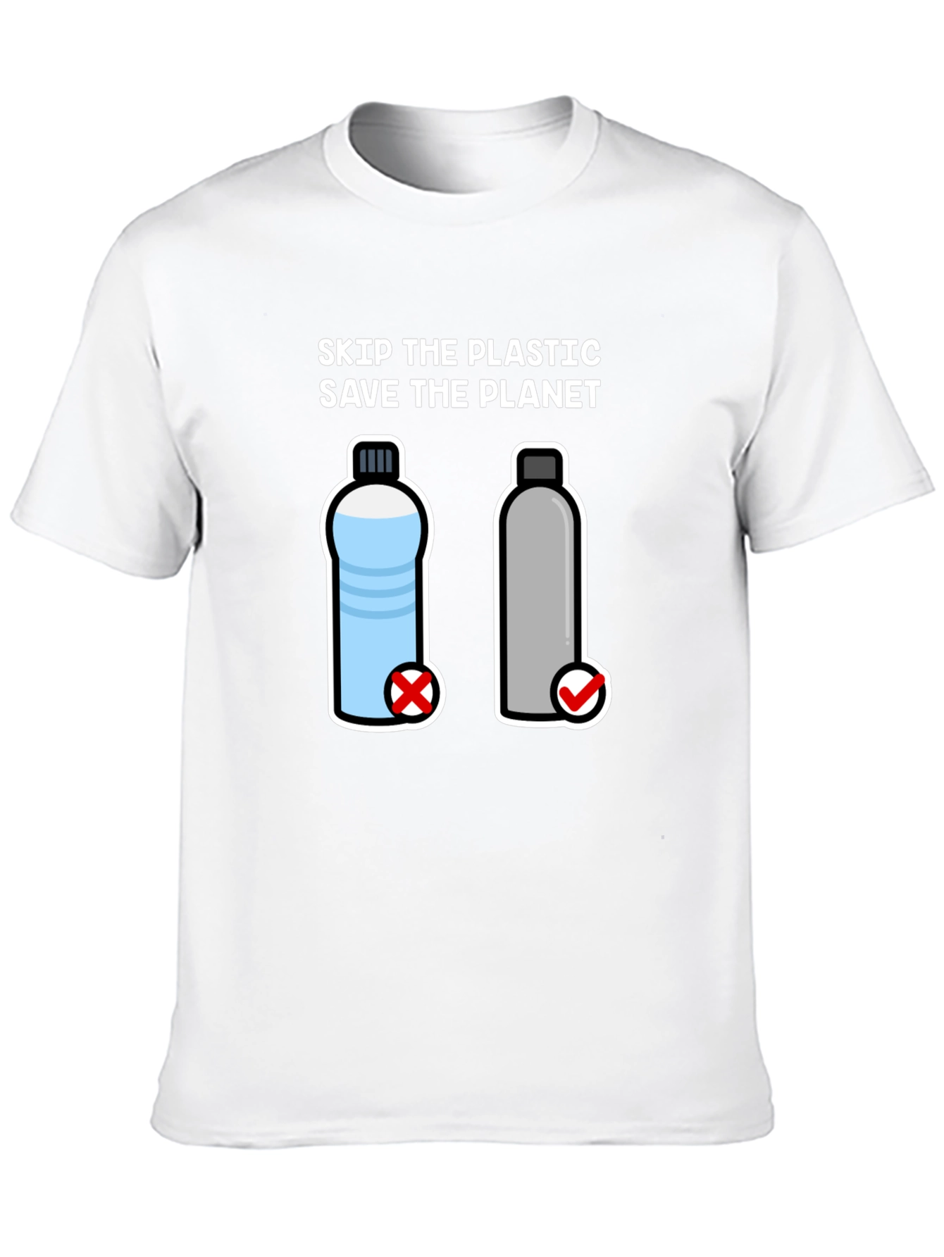 Black Skip the Plastic, Save the Planet T-Shirt view 10