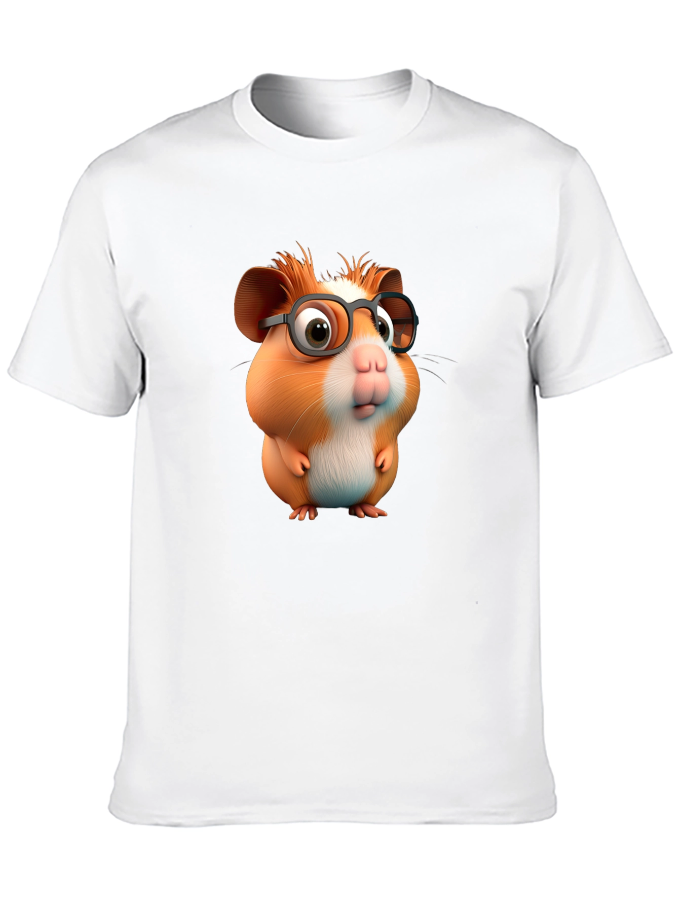 Black Cute Hamster with Glasses Graphic Tee view 10