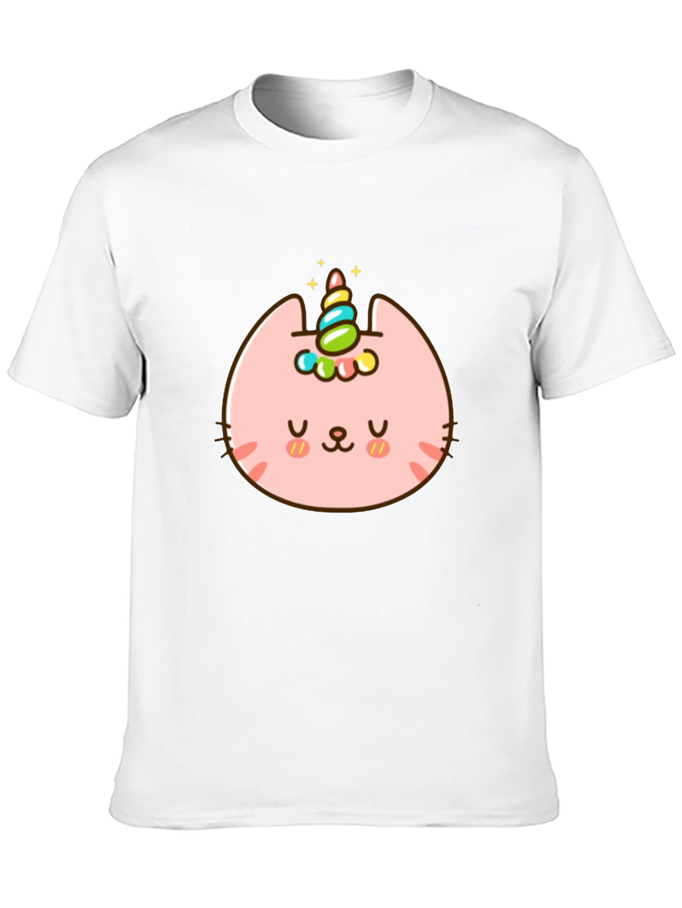 Black Unicat Black T-Shirt - Kawaii Unicorn Cat Tee view 10