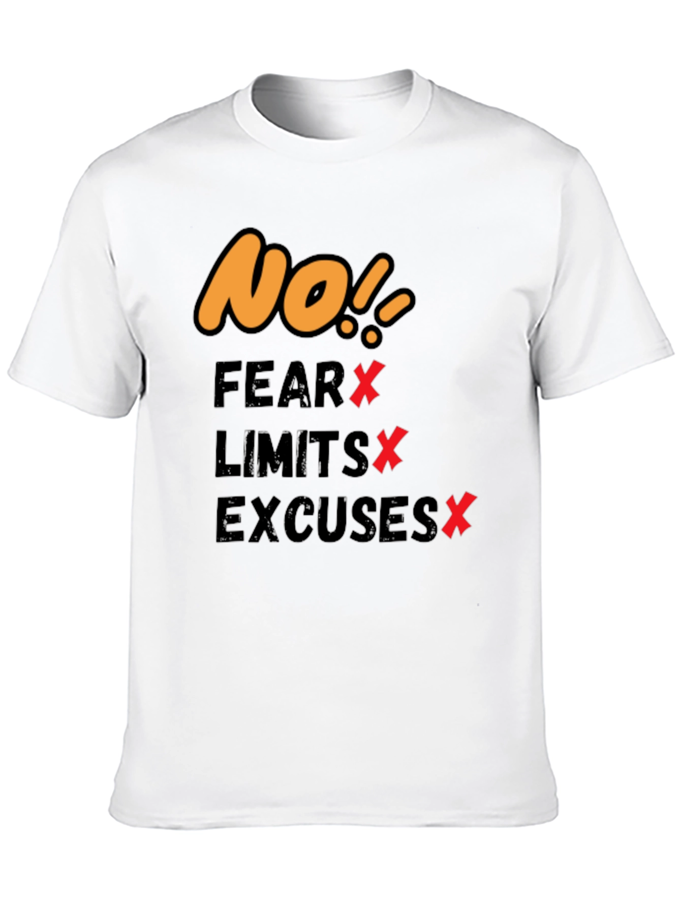 Black Motivational T-Shirt - No Fear, Limits, Excuses! view 10