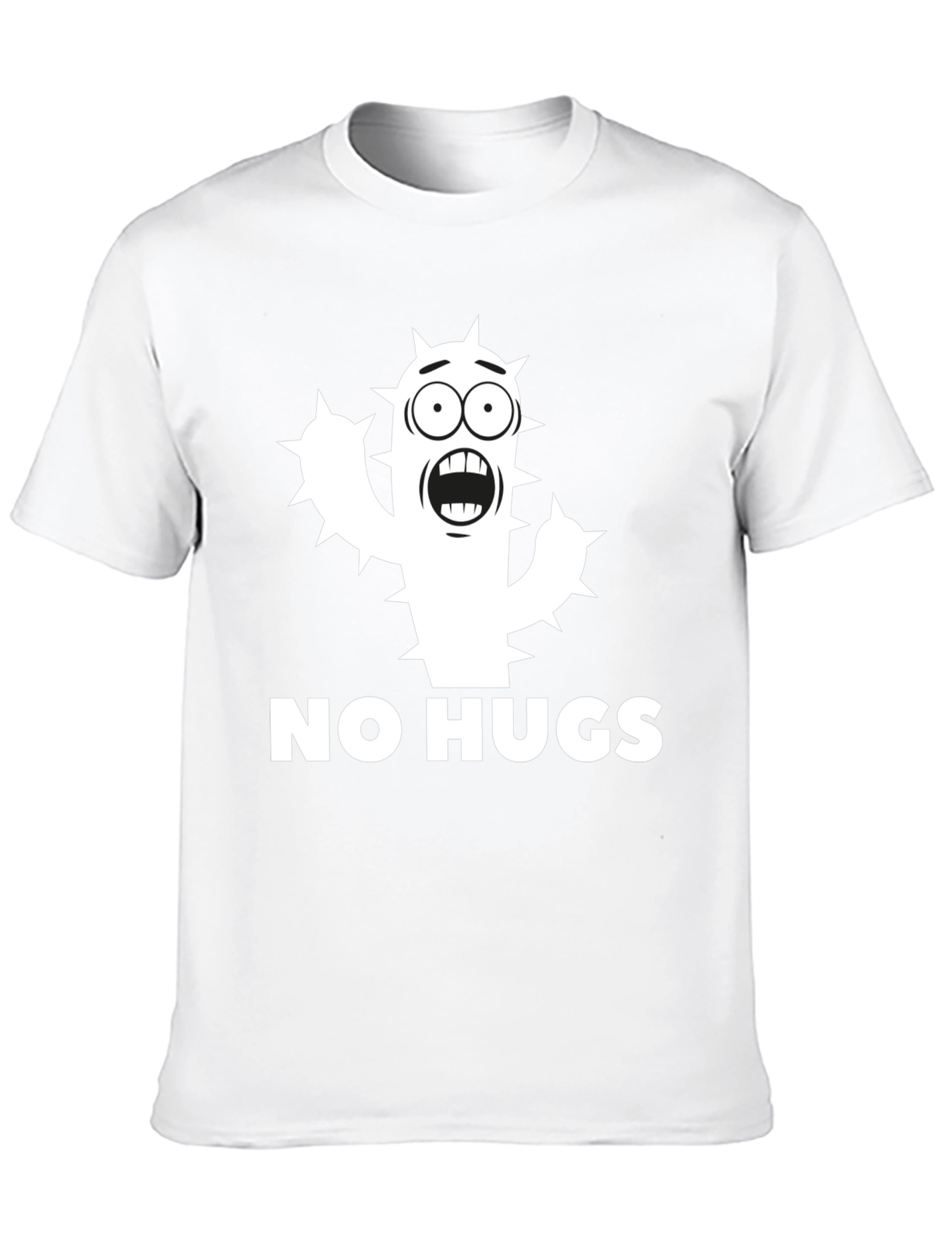 Black No Hugs Cactus Graphic Tee - Funny Unisex Shirt view 10