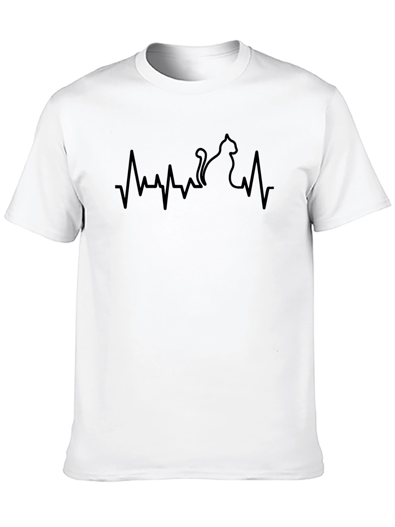 Black Cat Heartbeat T-Shirt - Relaxed Fit, Soft Cotton view 10