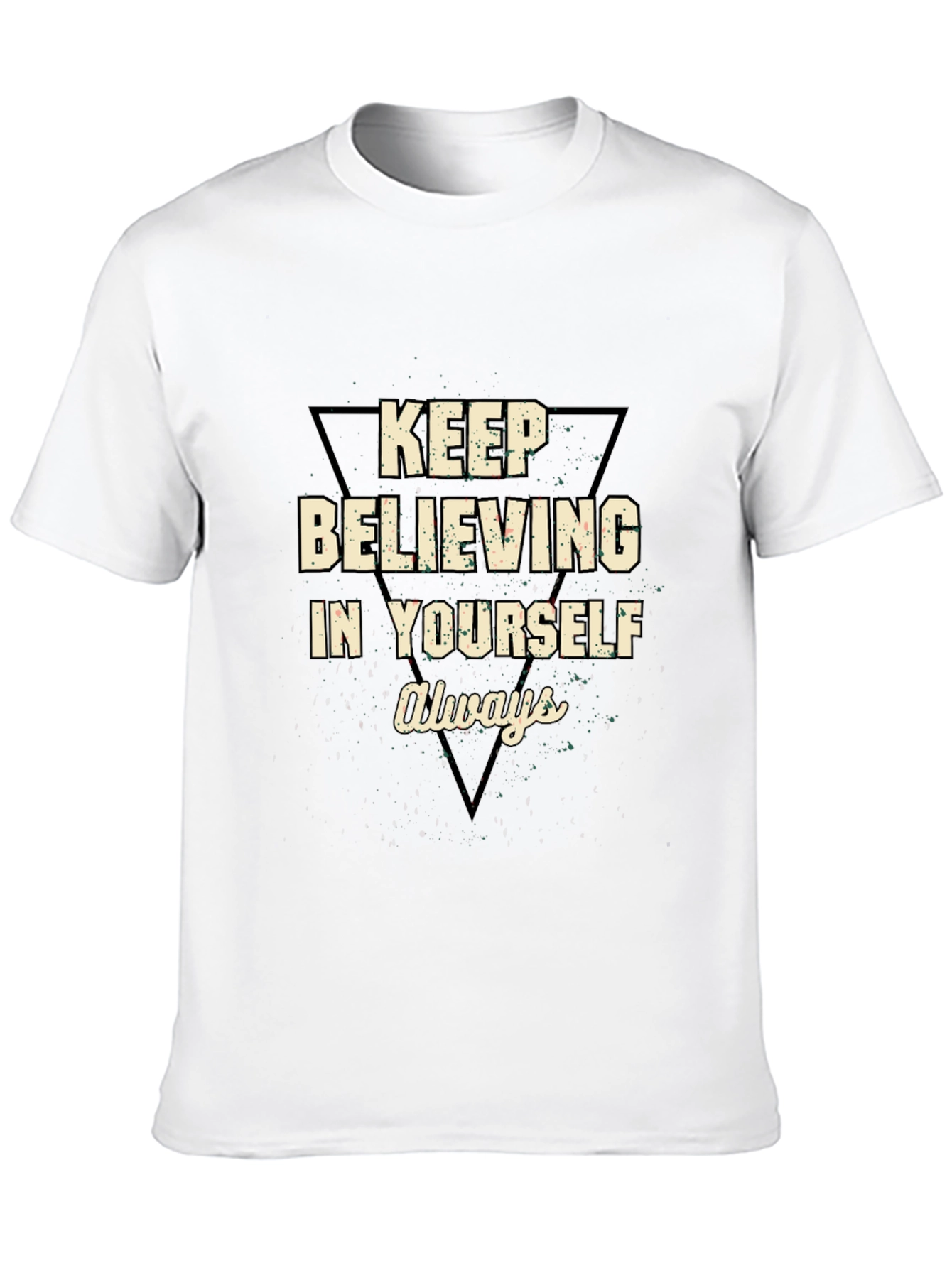 Black Motivational Black T-Shirt - Believe in Yourself view 10
