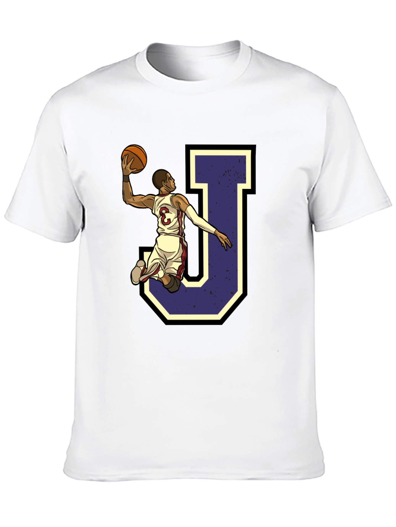 Black Basketball Player 'J' Graphic Tee view 10