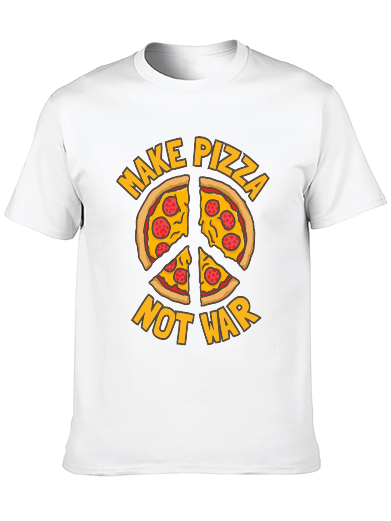 Black Make Pizza Not War T-Shirt Peace Sign Foodie Tee view 10