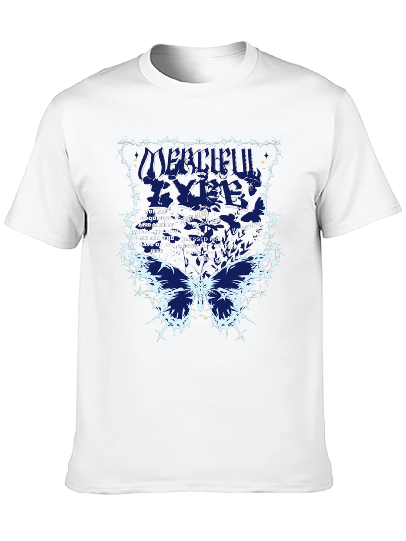 Black Merciful Eyes Graphic Tee - Black Cotton Blend T-Shirt view 10