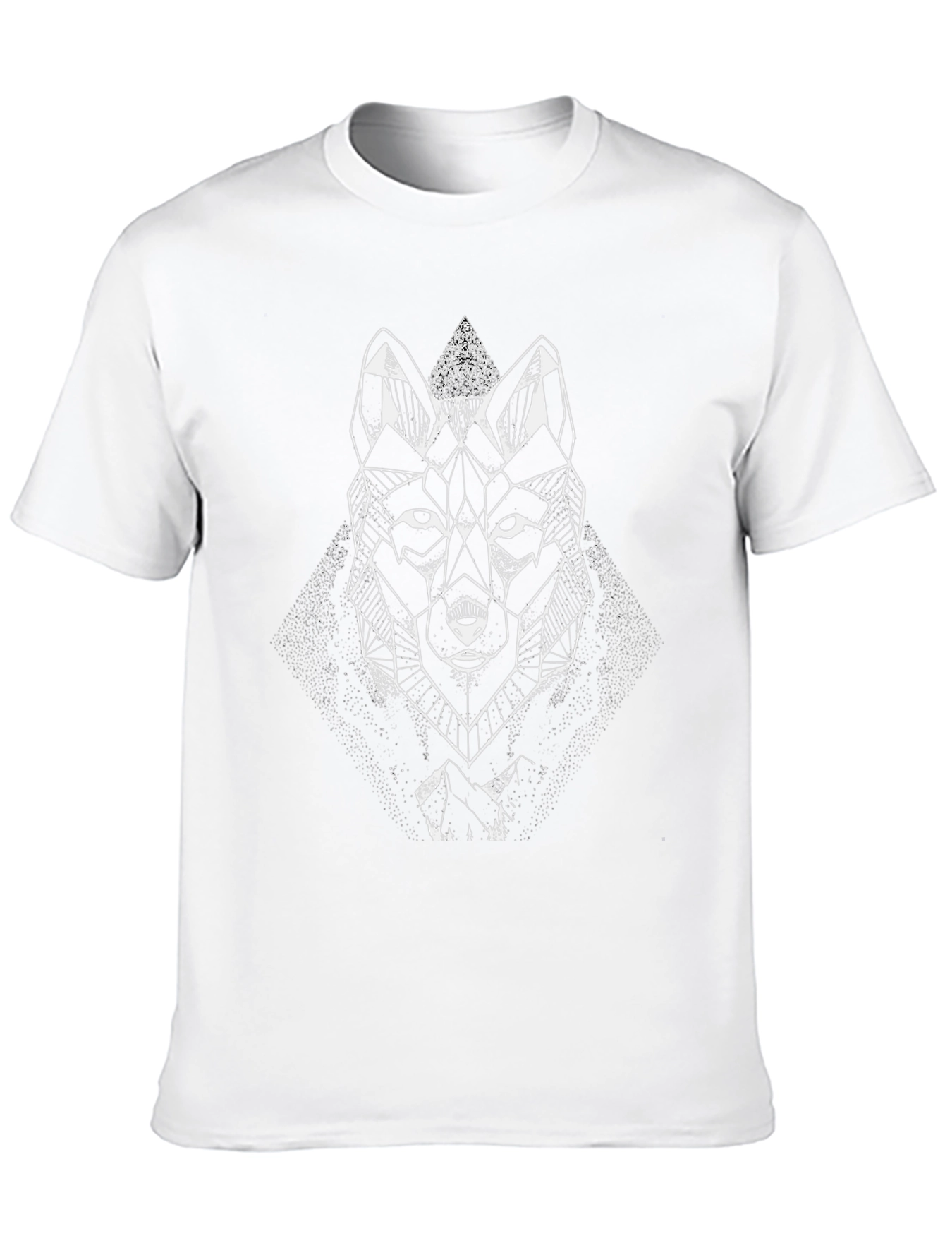 Black Geometric Wolf Graphic Black Tee view 10
