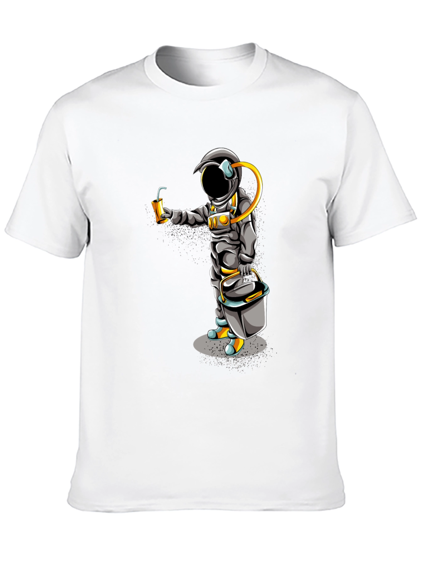 Black Astronaut Graphic T-Shirt - Black Crew Neck Tee view 10