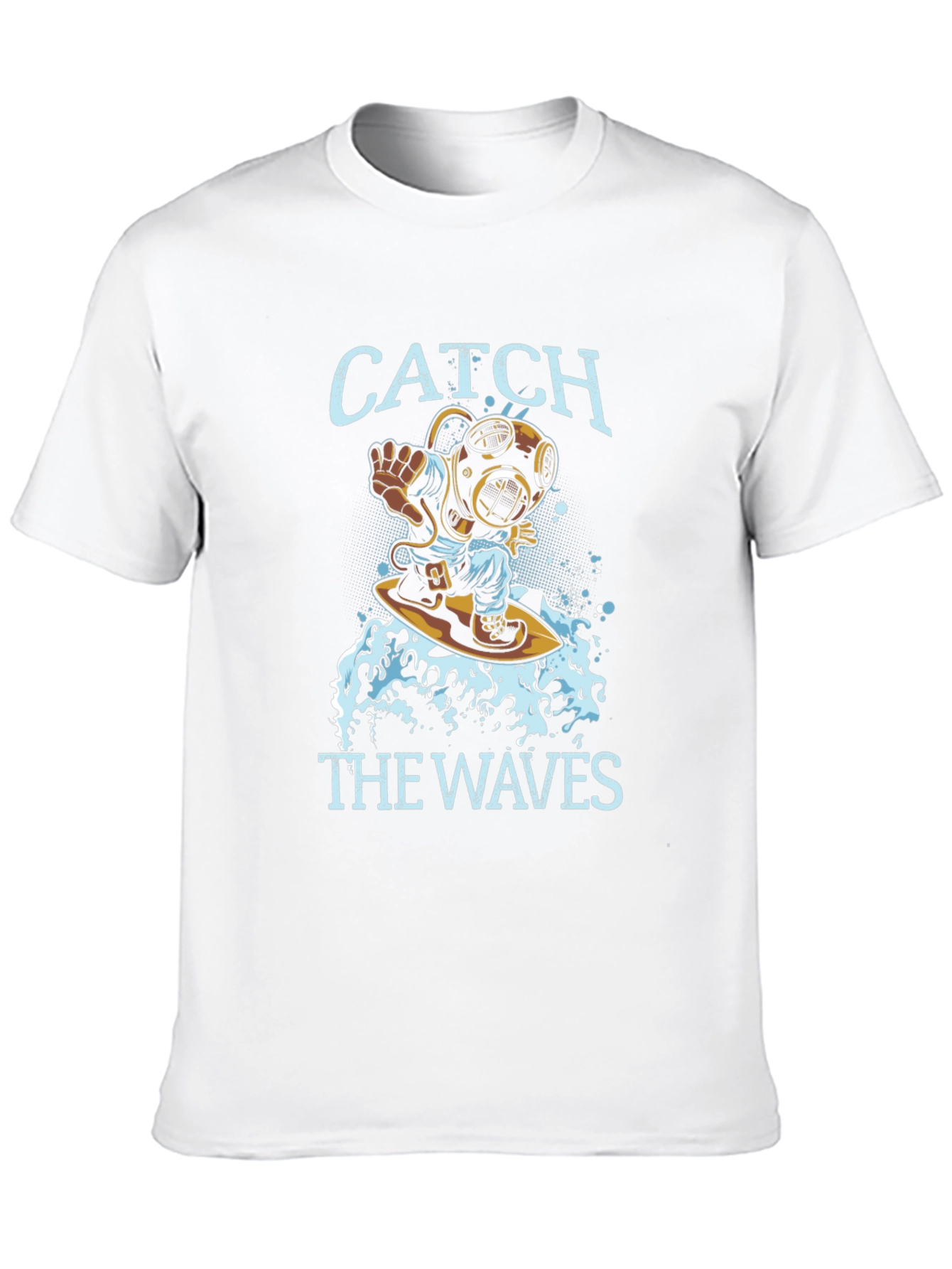 Black Diver Surfing Waves Graphic Tee - Black view 10