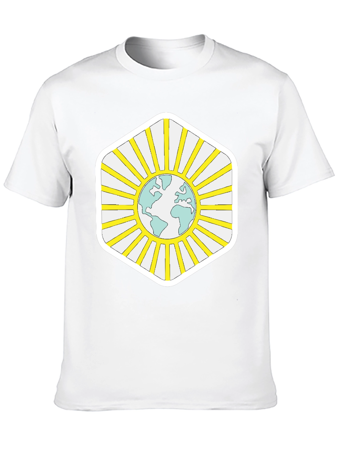 Black Global Harmony Tee - Earth Sun Graphic Black T-Shirt view 10