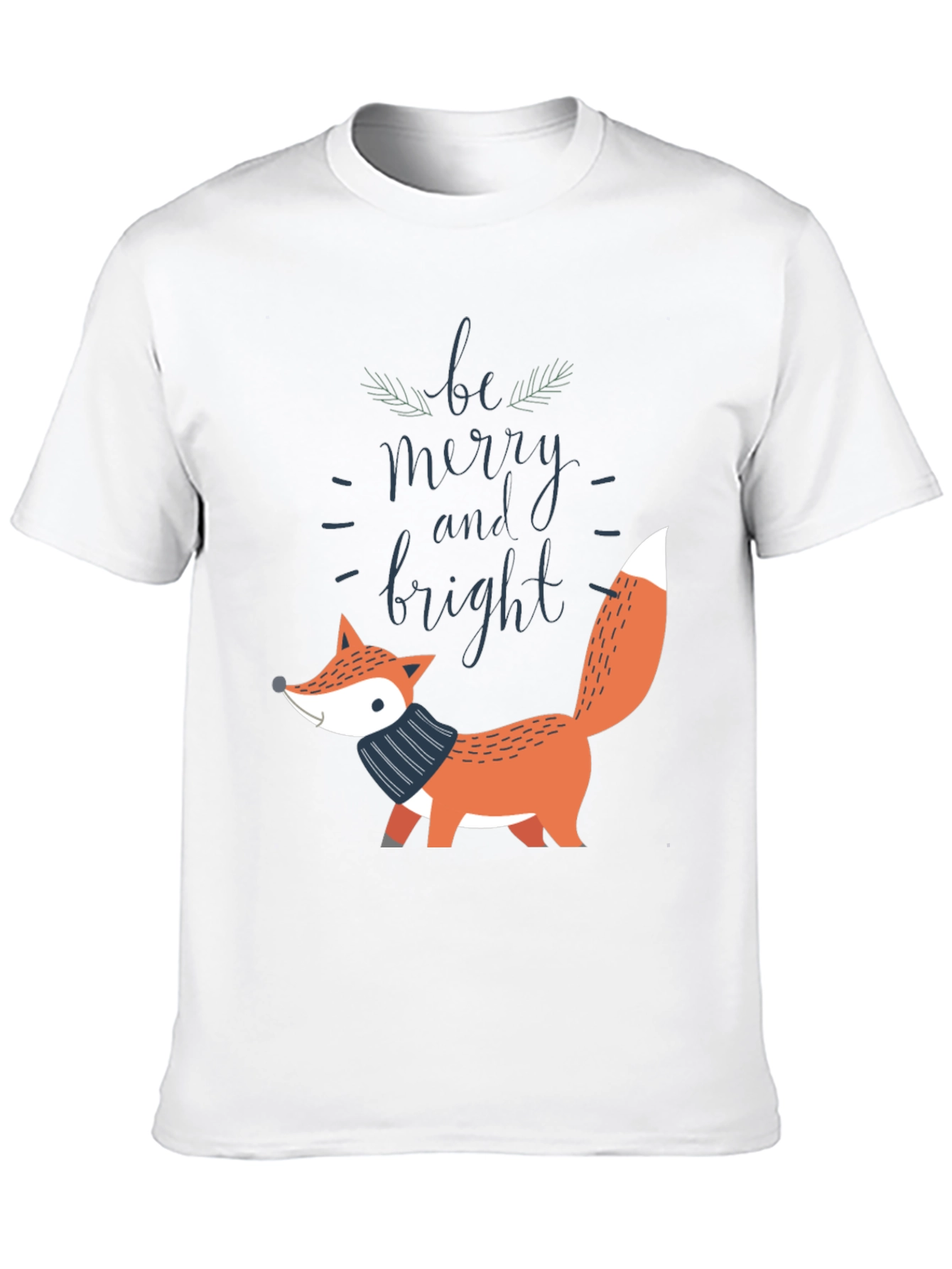 Black Be Merry and Bright Fox Graphic Tee view 10
