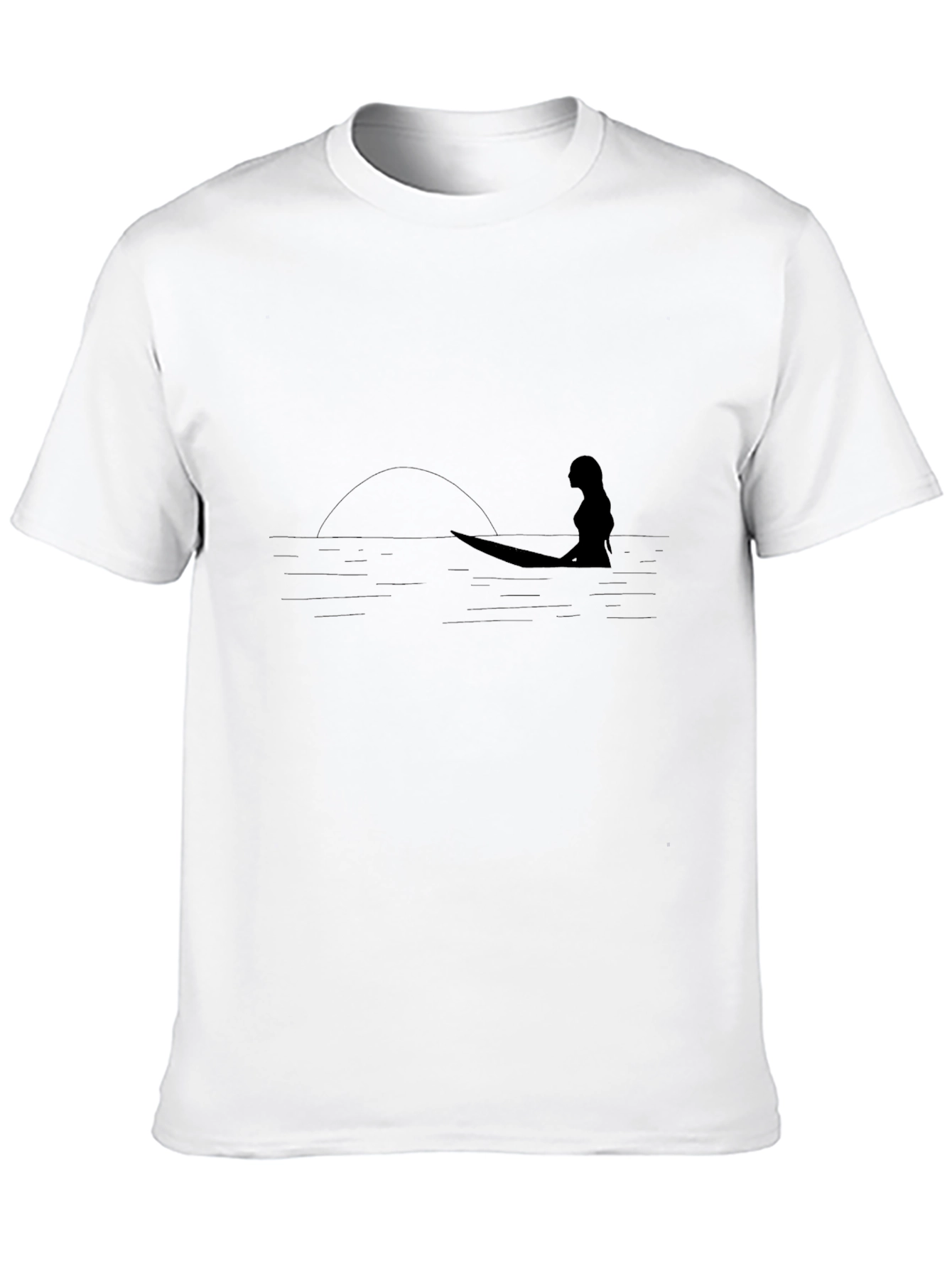Black Surfer Silhouette Black Graphic Tee view 10