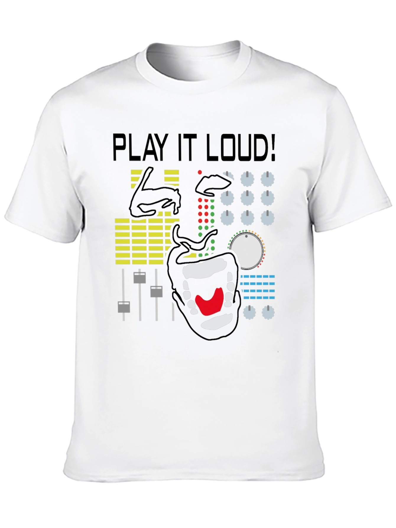 Black Play It Loud Graphic Tee - DJ Mixer Shirt view 10