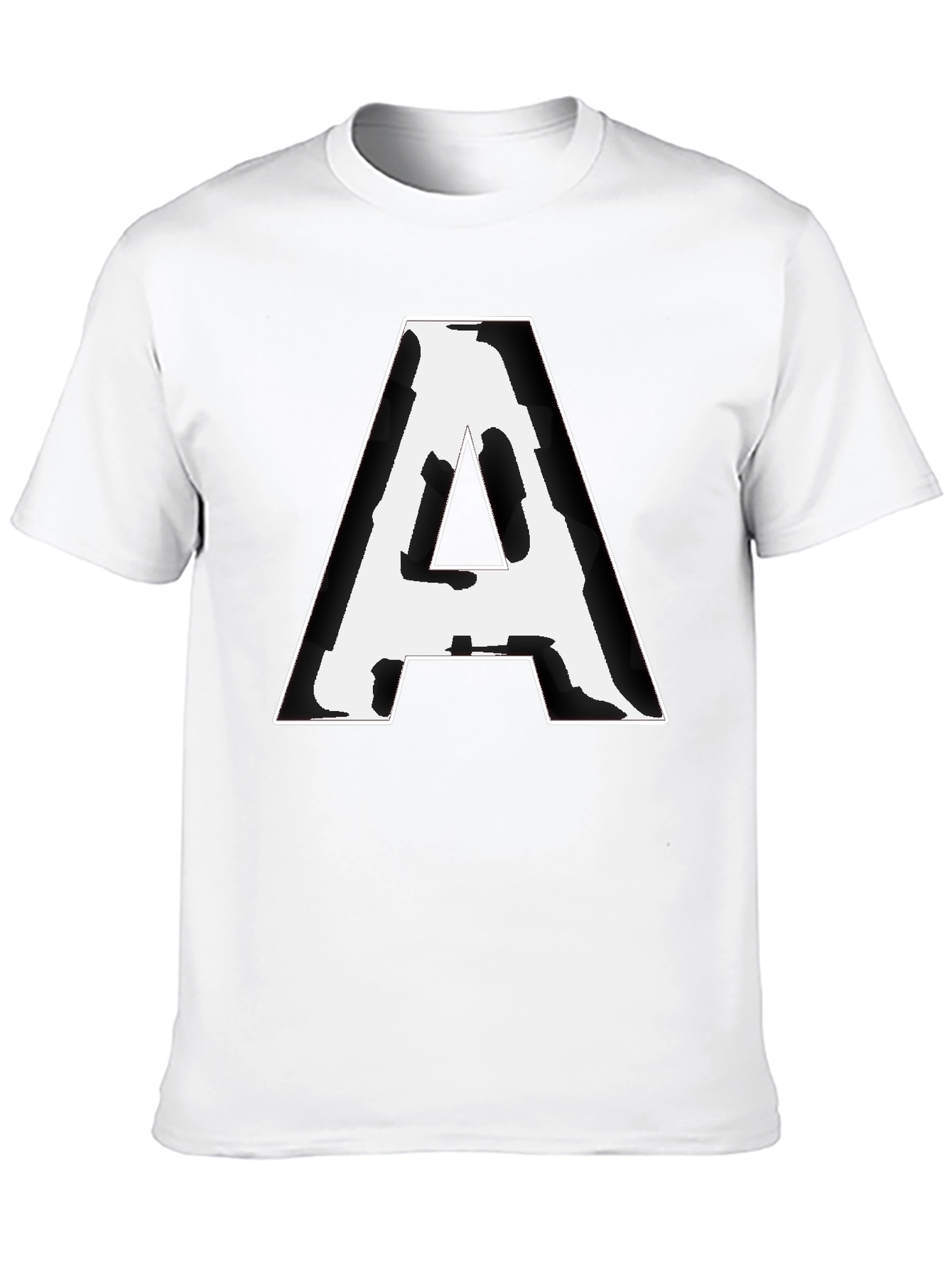Black Bold 'A' Graphic Tee - Black Cotton Blend view 10