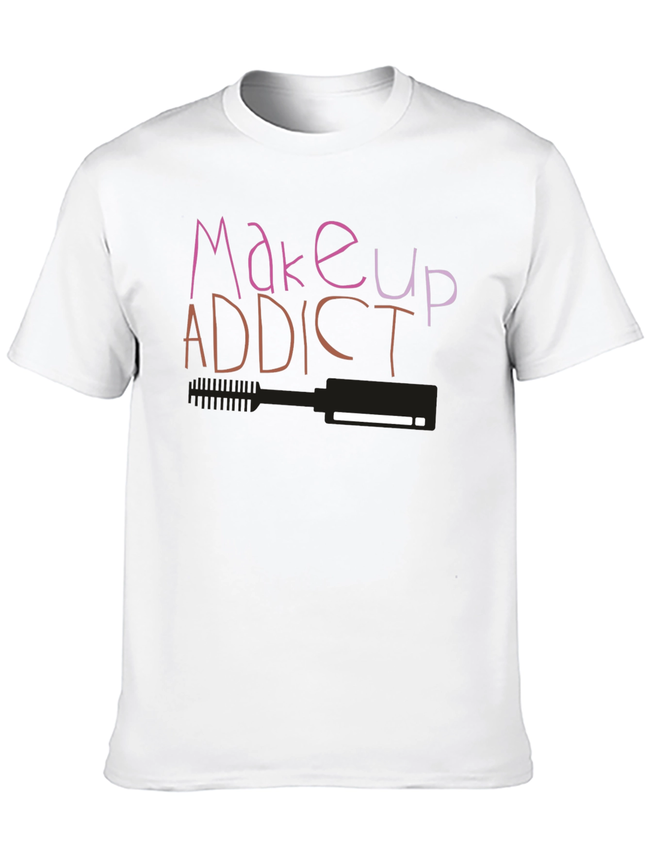 Black Makeup Addict Graphic T-Shirt view 10