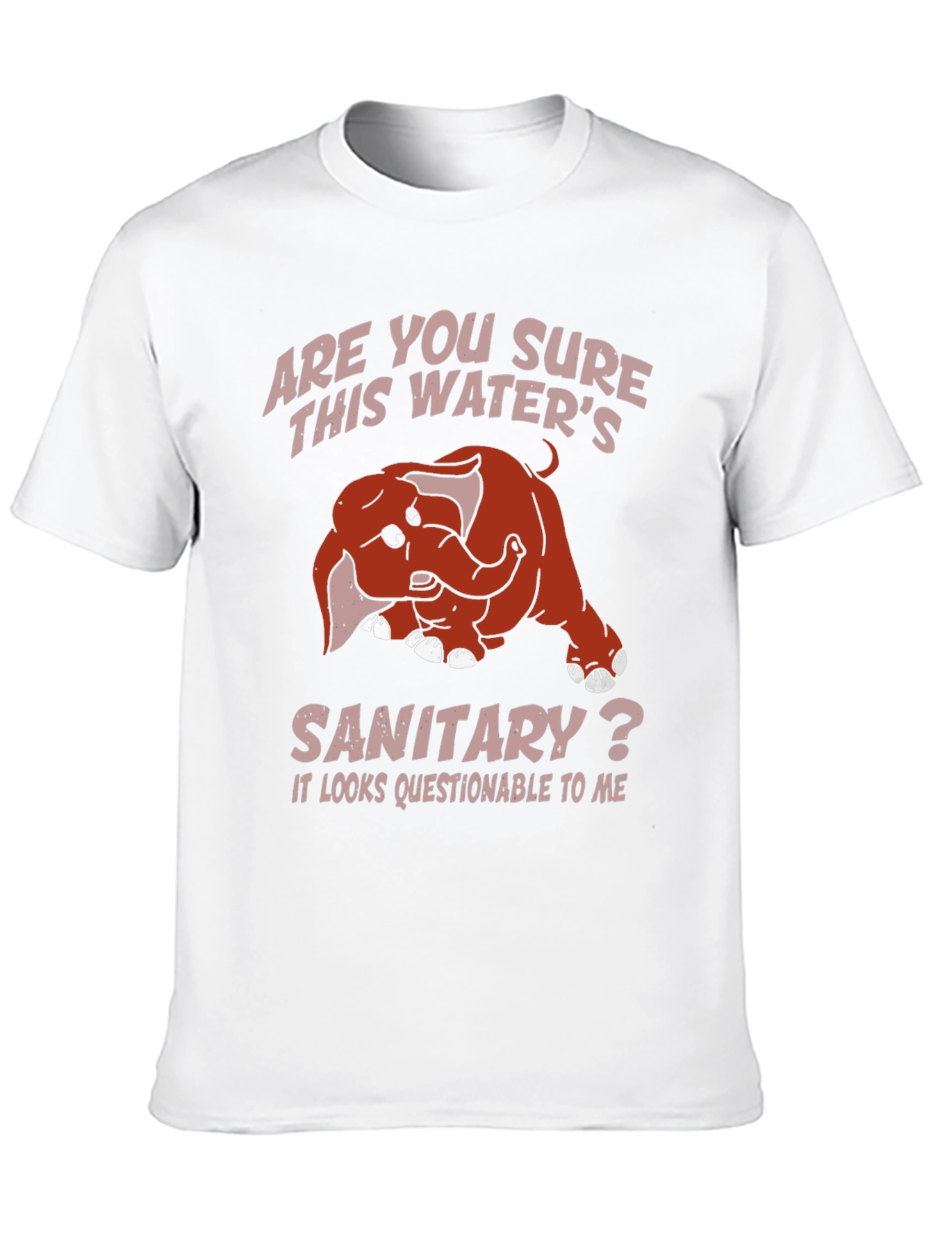 Black Humorous Elephant T-Shirt: Sanitary Water? view 10