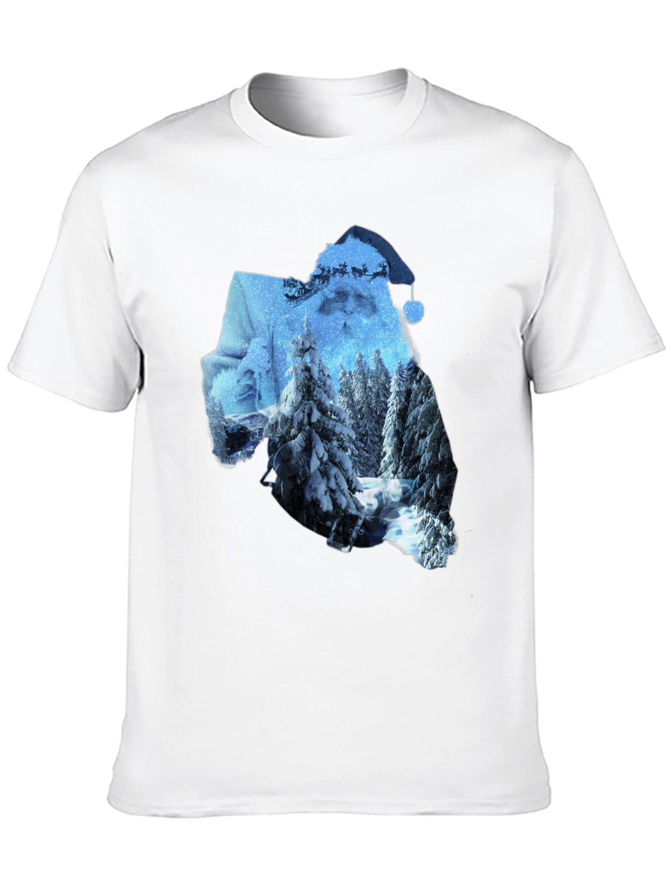 Black Santa Winter Scene Graphic Tee - Black view 10