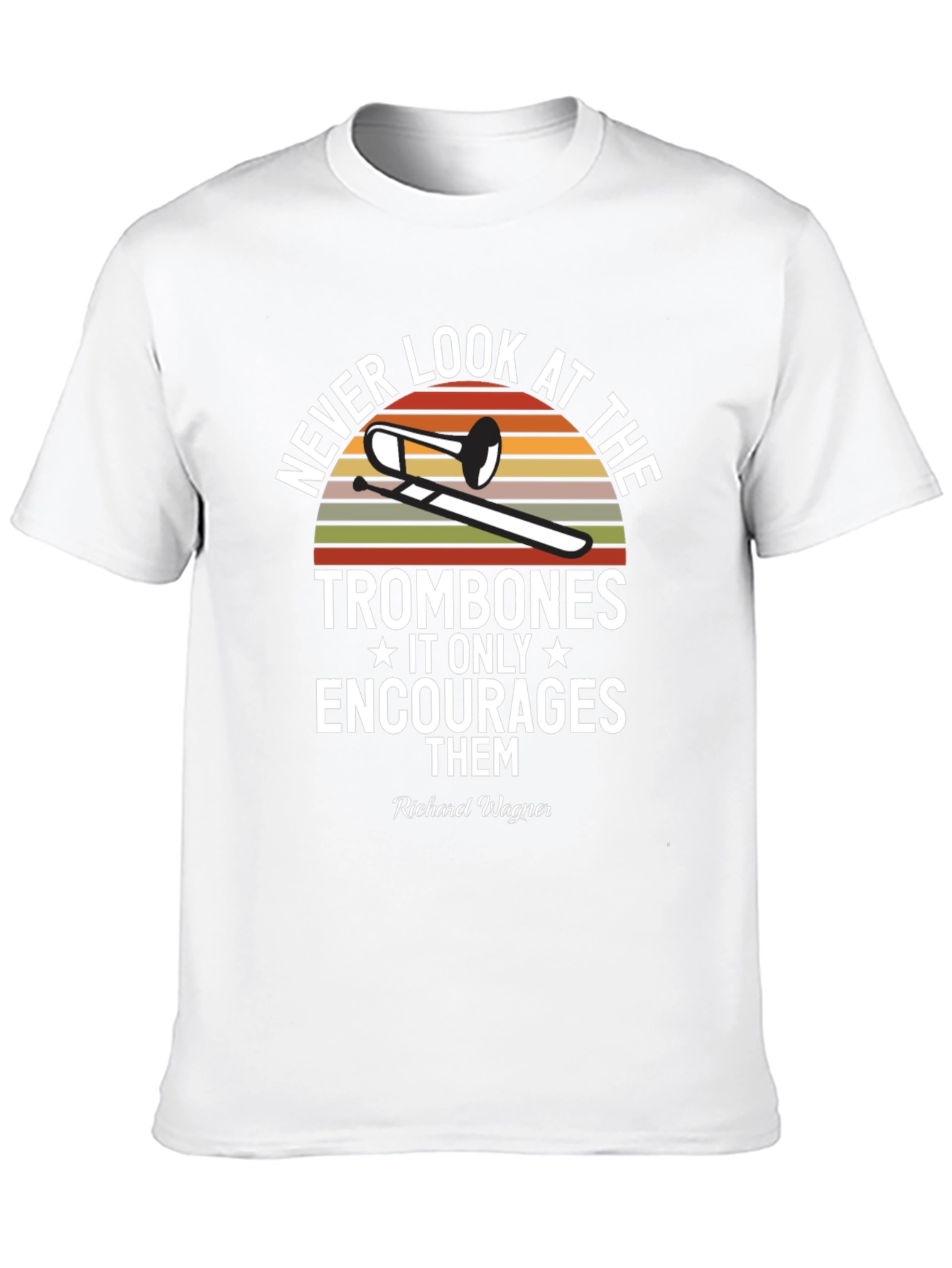 Black Never Look at the Trombones T-Shirt view 10