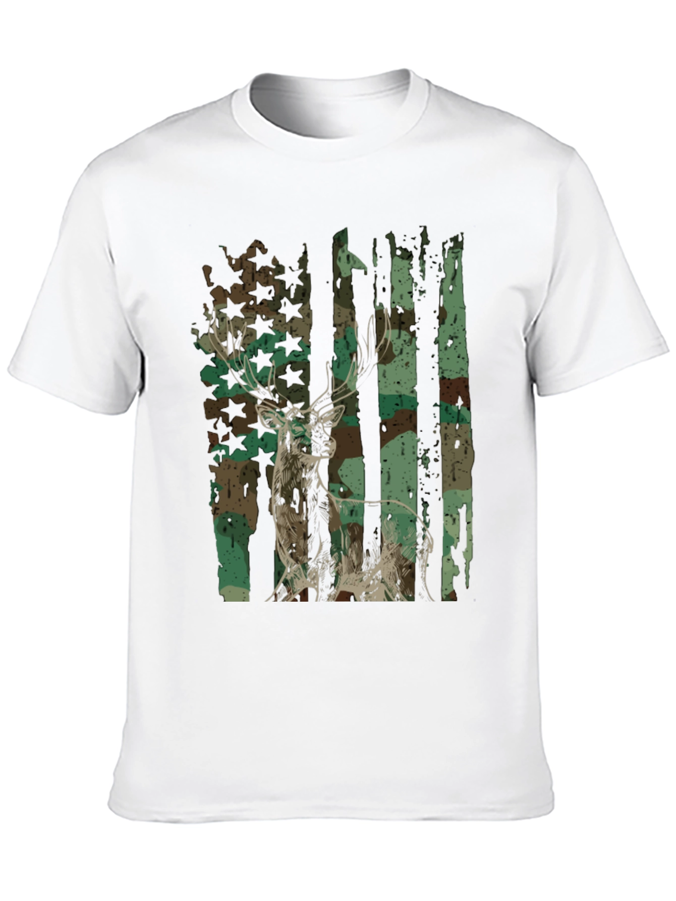 Black Camo Deer Graphic Tee - Men's Hunting Shirt view 10