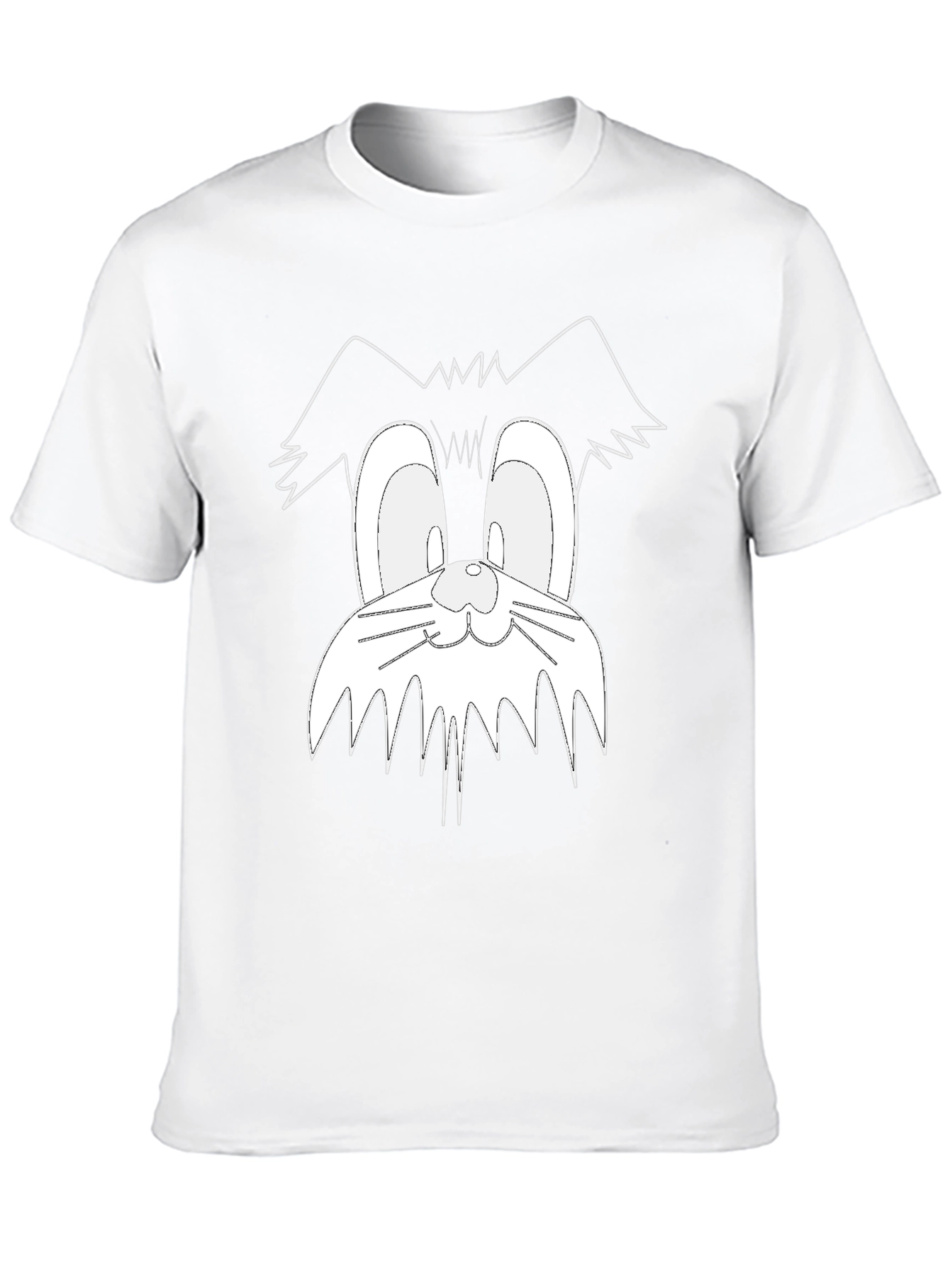Black Cartoon Cat Face Graphic Tee - Black view 10