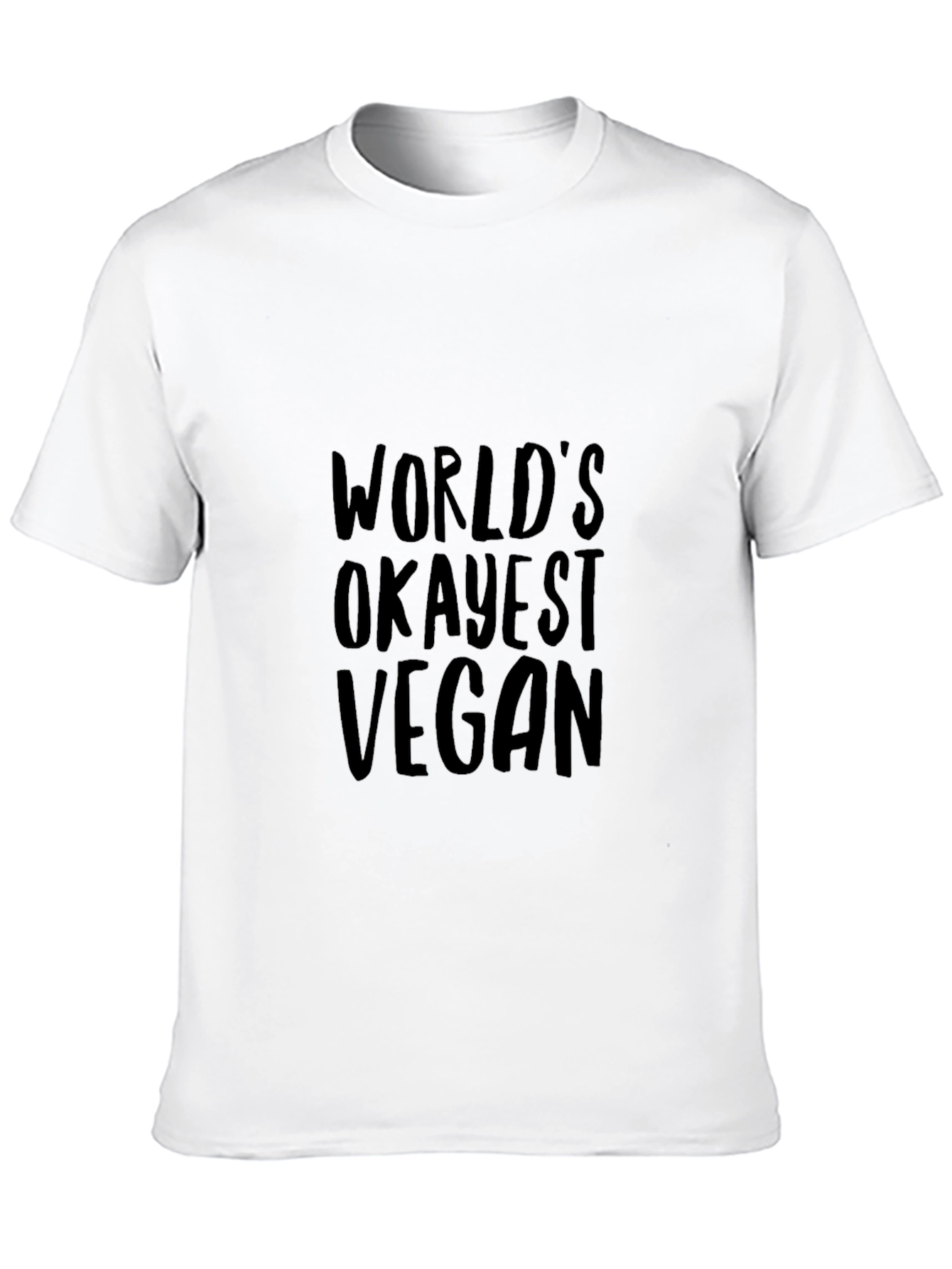 Black World's Okayest Vegan Black T-Shirt view 10