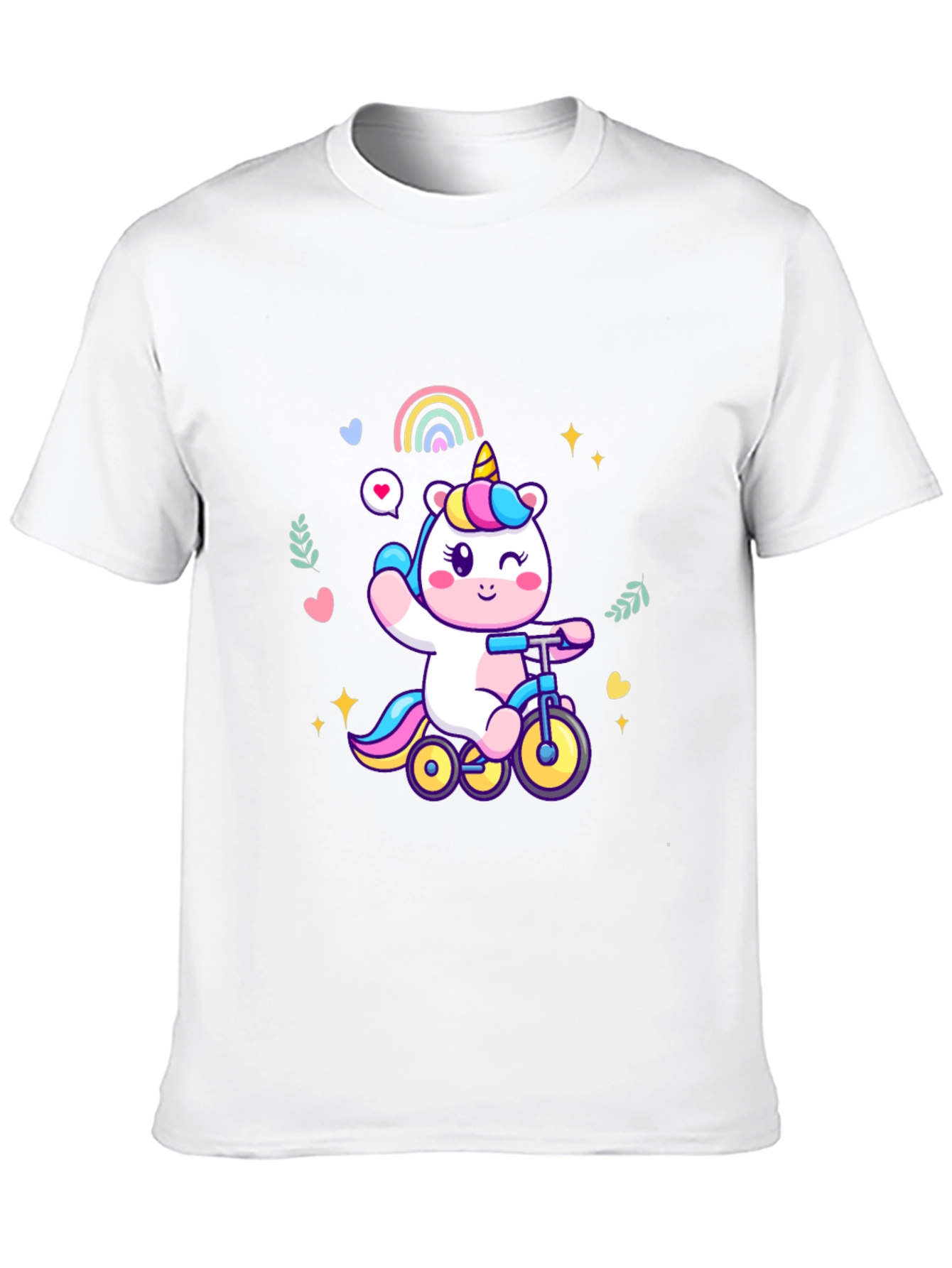 Black Unicorn on Bike Graphic Tee - Black view 10