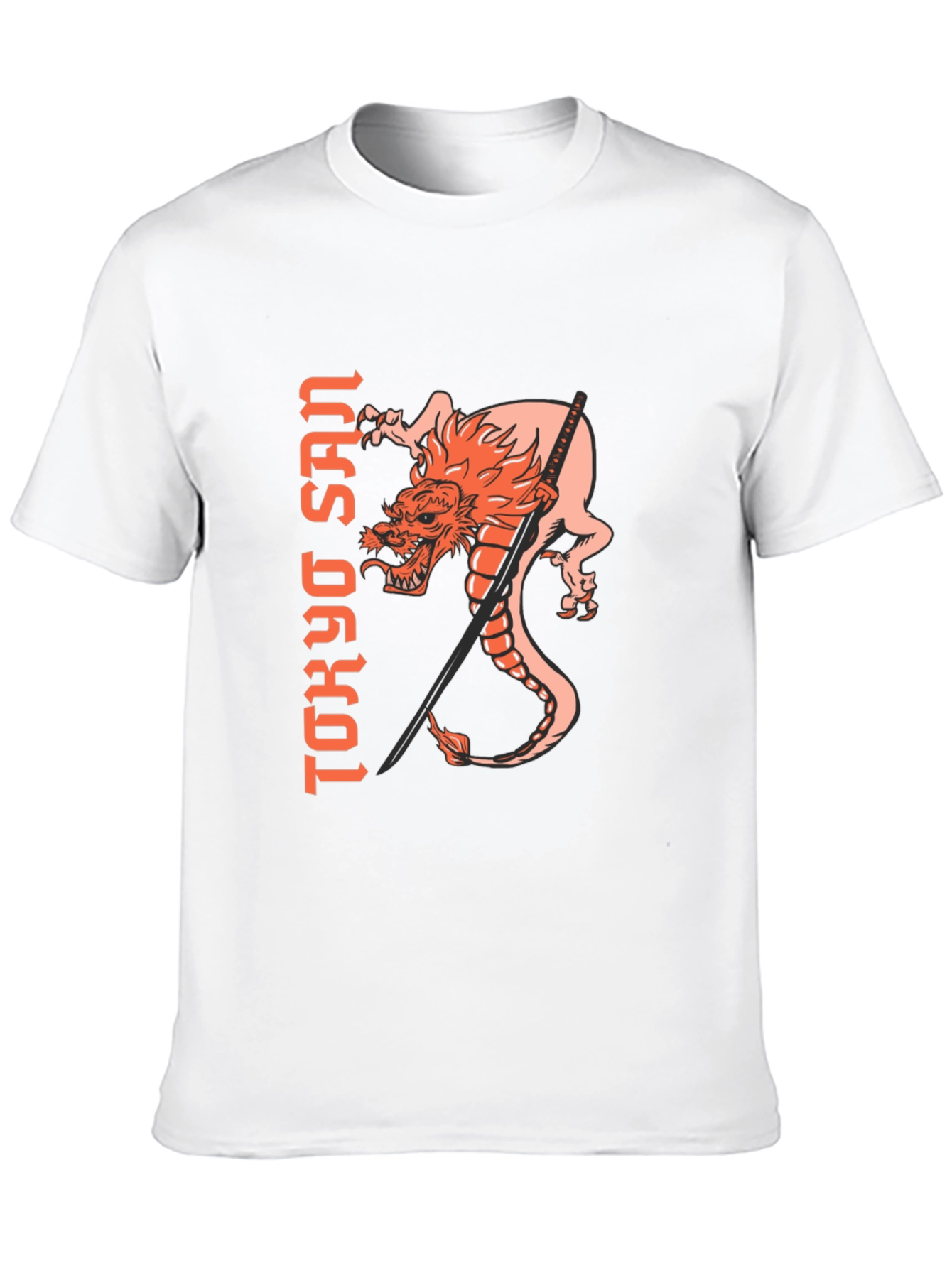 Black Tokyo San Dragon Graphic Tee - Black Cotton Blend view 10