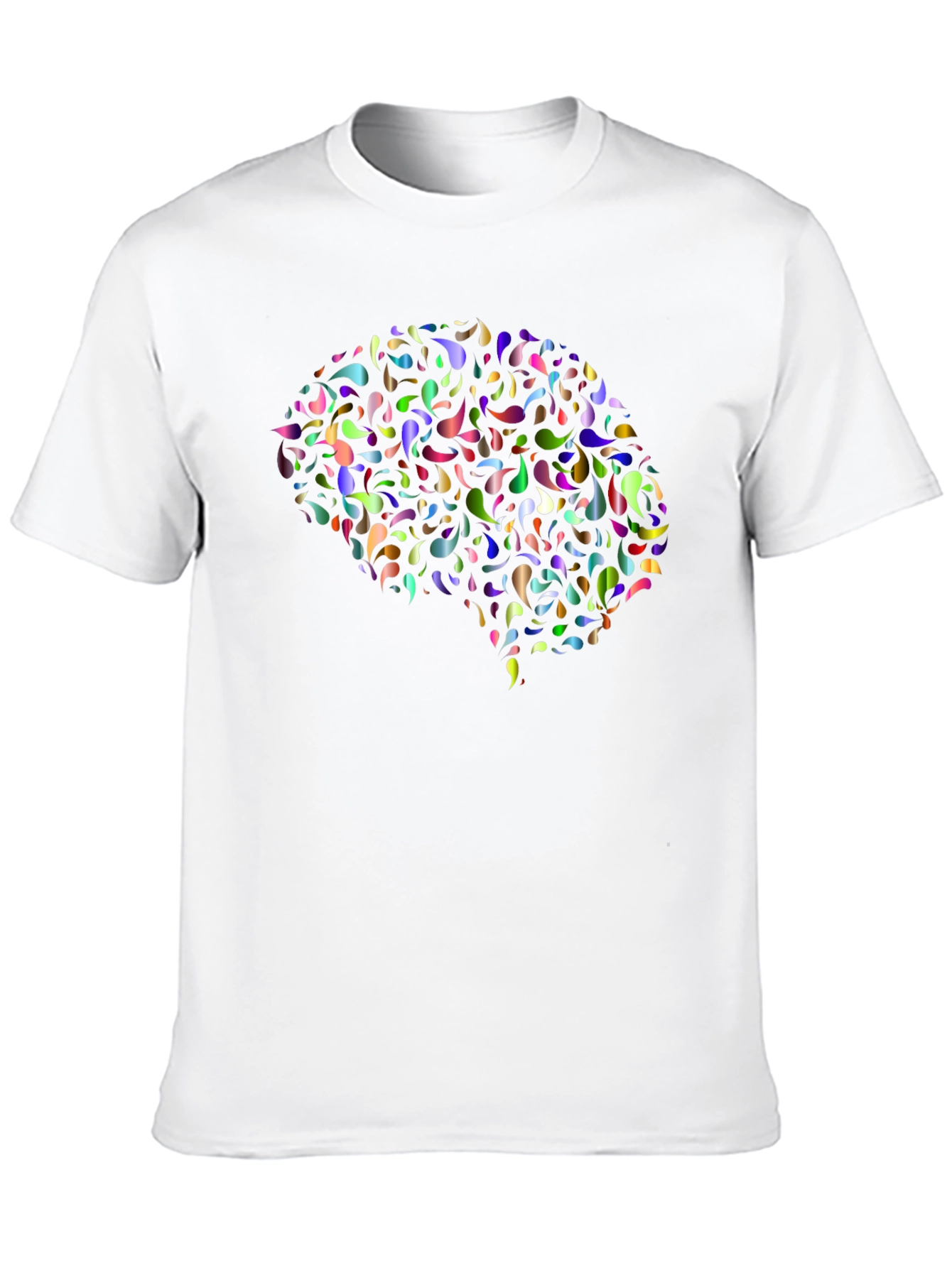 Black Brain Design T-Shirt - Vivid Colorful Graphic Tee view 10