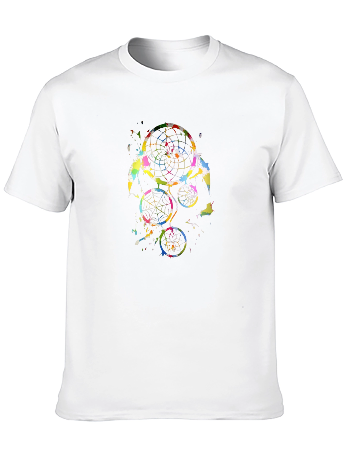 Black Colorful Dreamcatcher Graphic Black T-Shirt view 10