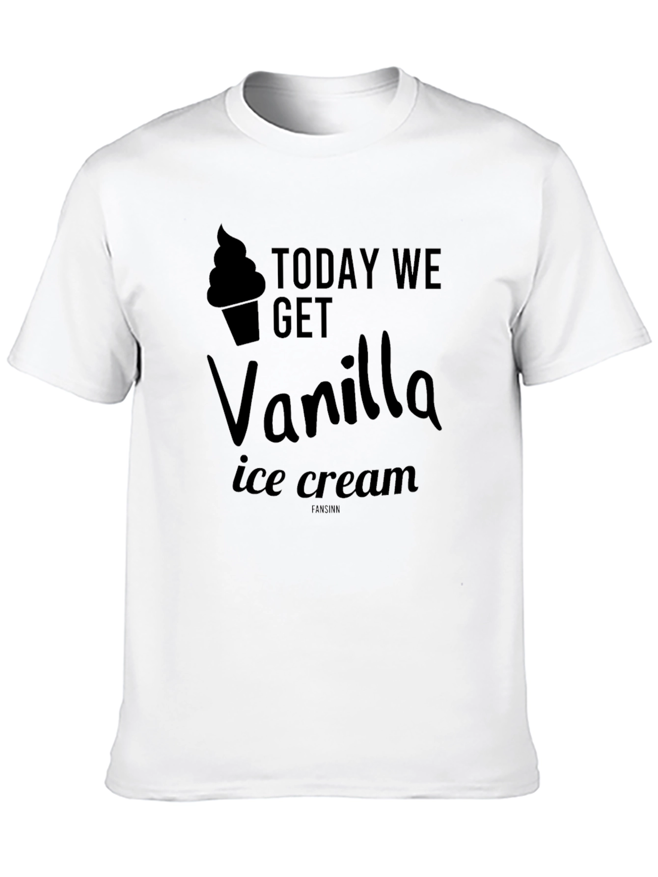Black Vanilla Ice Cream Graphic Tee - Black Crew Neck T-Shirt view 10