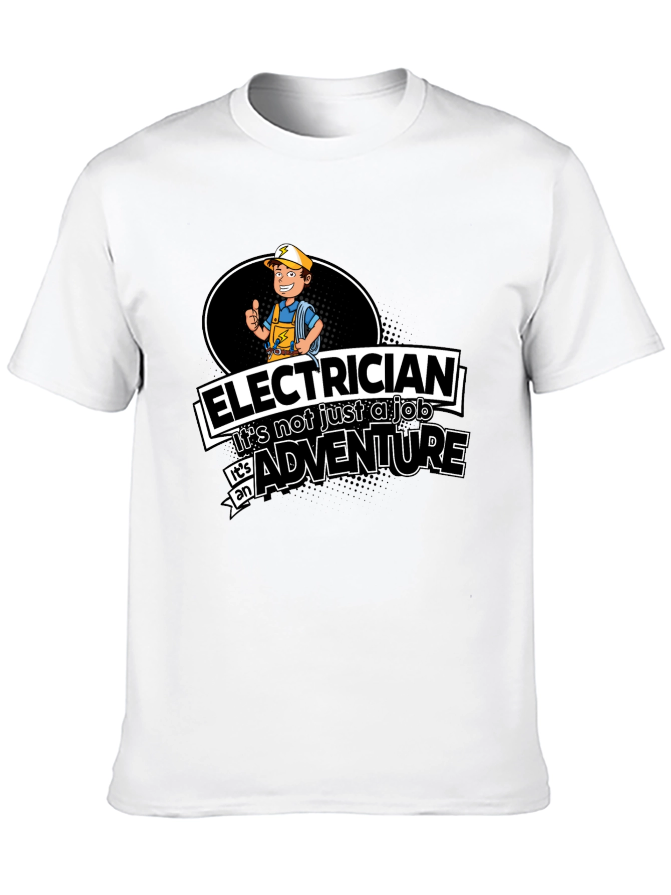 Black Electrician Adventure Graphic T-Shirt view 10