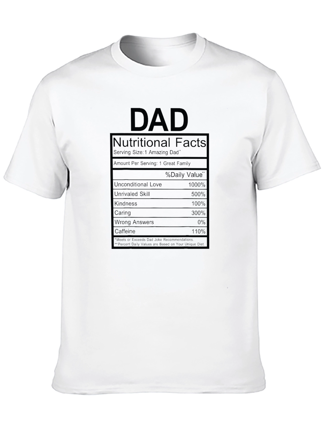 Black Dad Nutritional Facts Black T-Shirt view 10