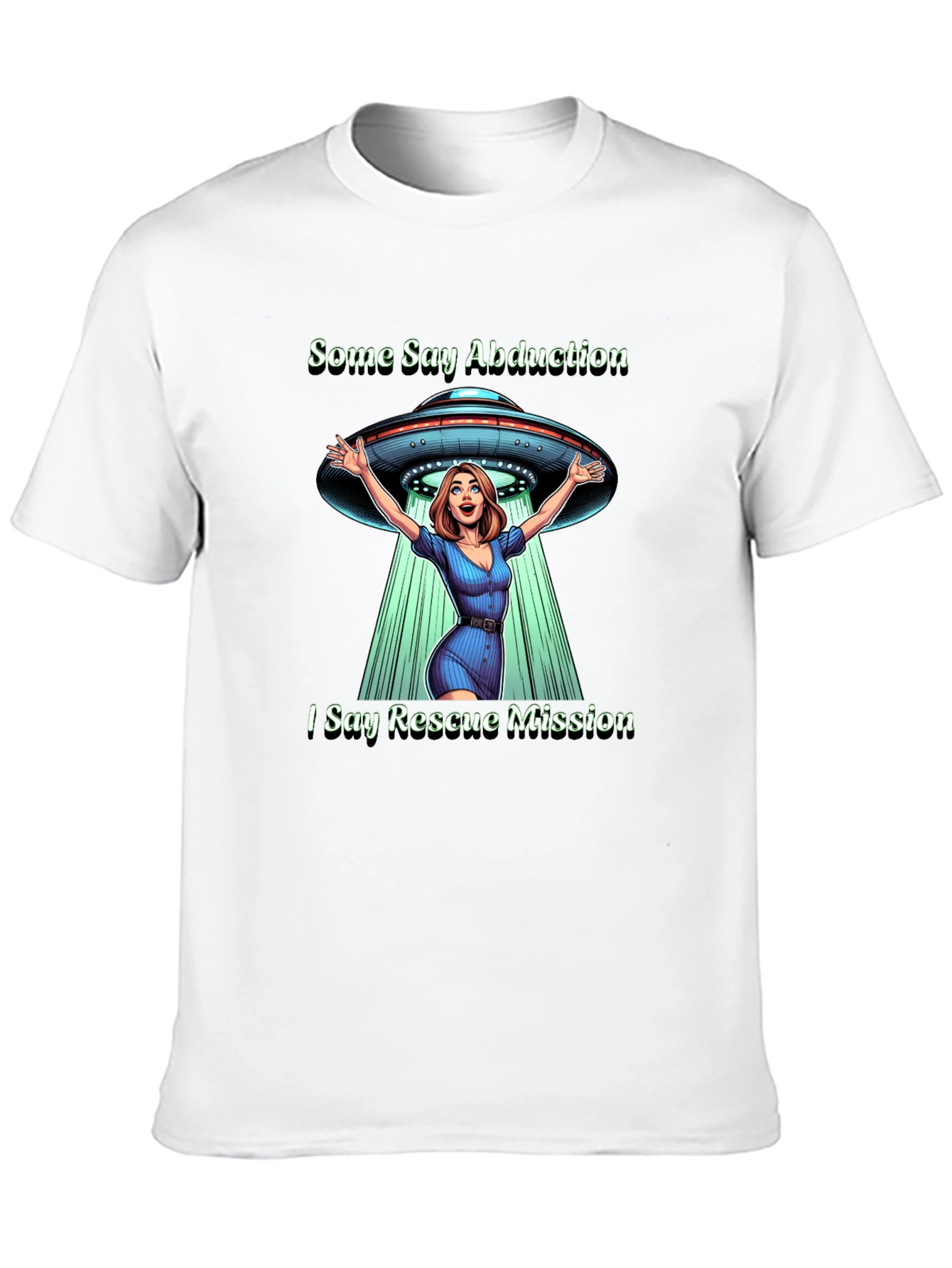 Black Rescue Mission UFO T-Shirt view 10