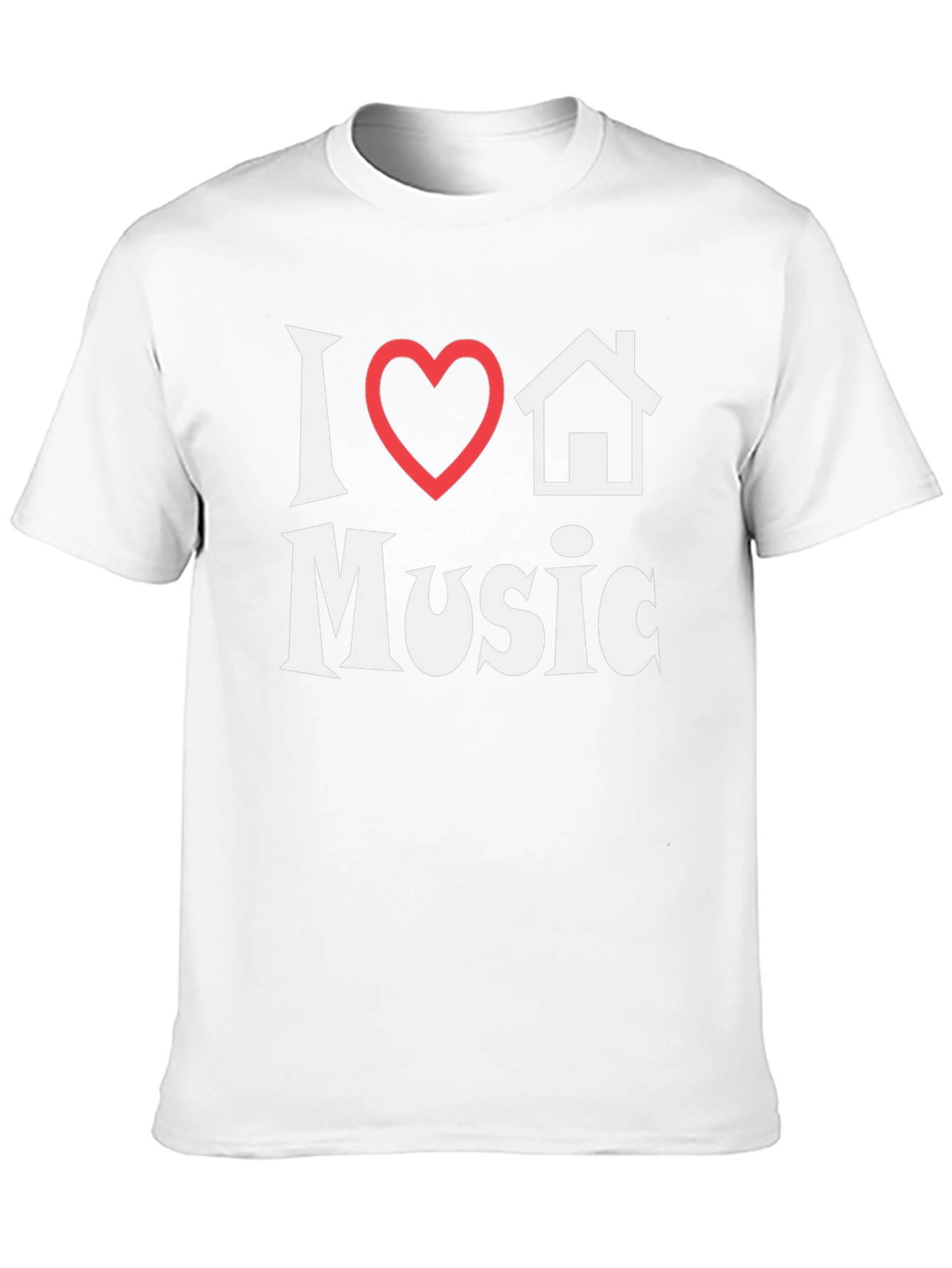 Black I Heart House Music T-Shirt - Black Cotton Tee view 10