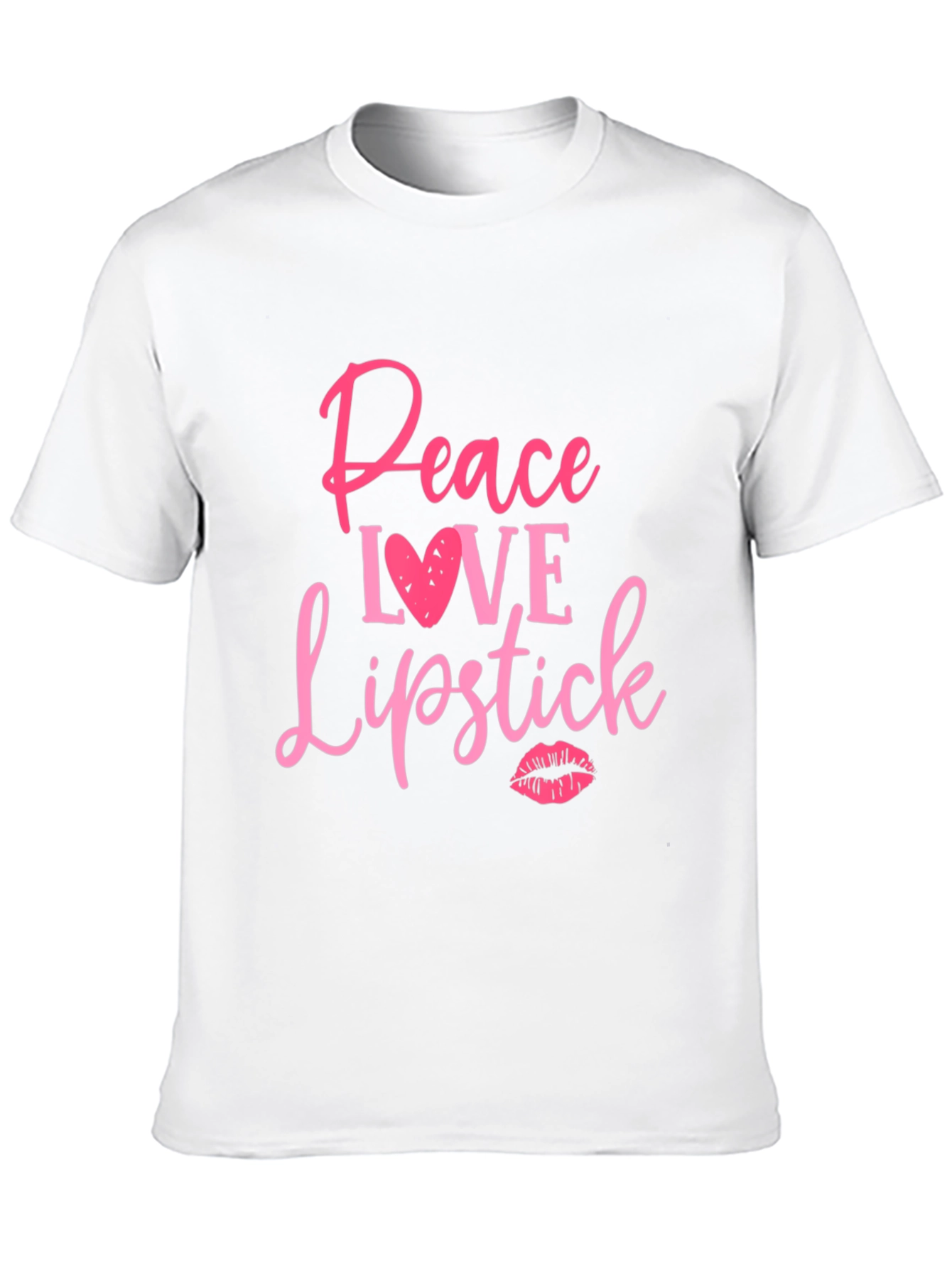 Black Peace Love Lipstick Graphic Tee - Black Cotton Casual T-Shirt view 10