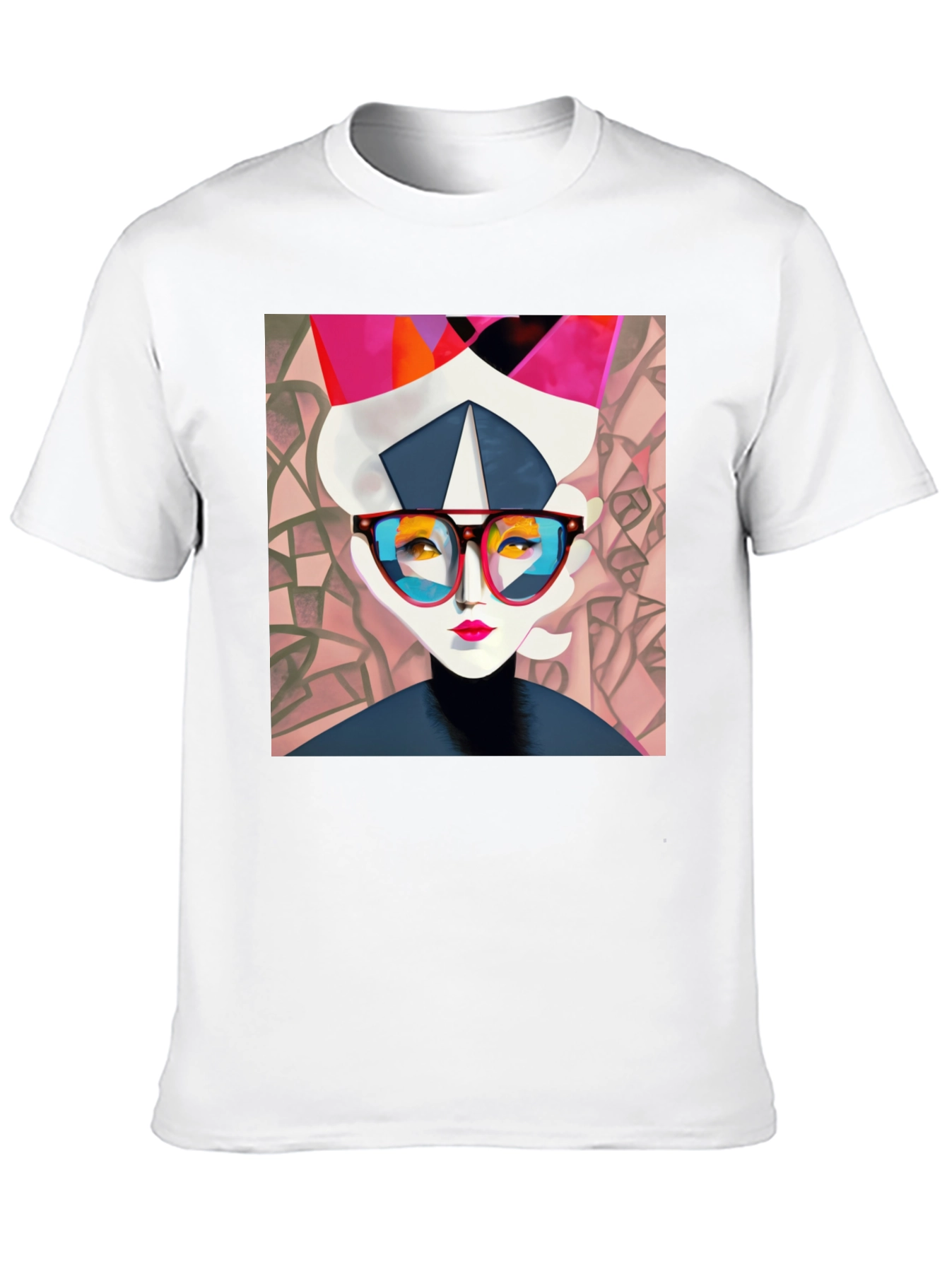 Black Abstract Woman Graphic Print Black Tee view 10