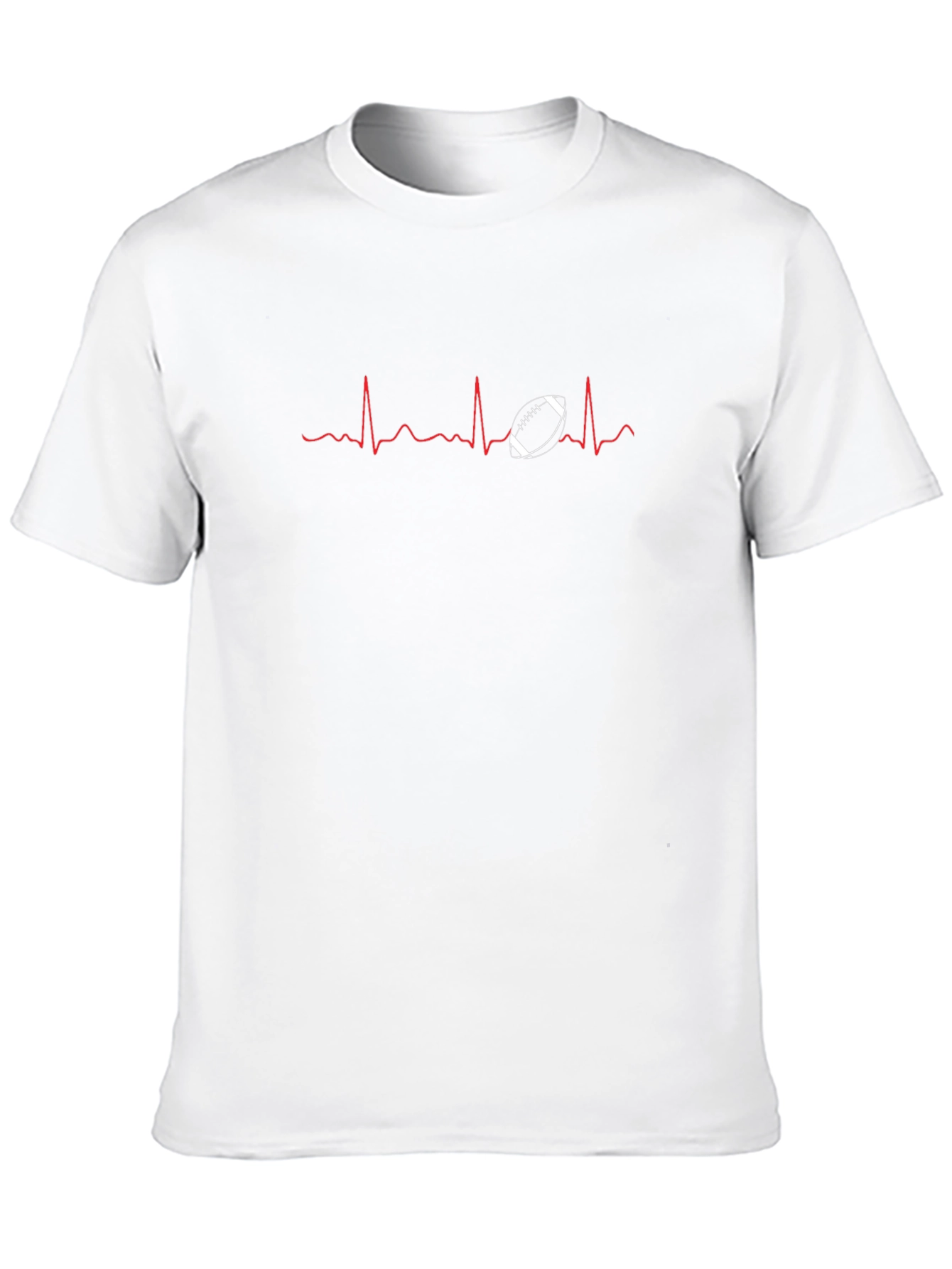 Black Football Heartbeat Graphic Tee - Black view 10