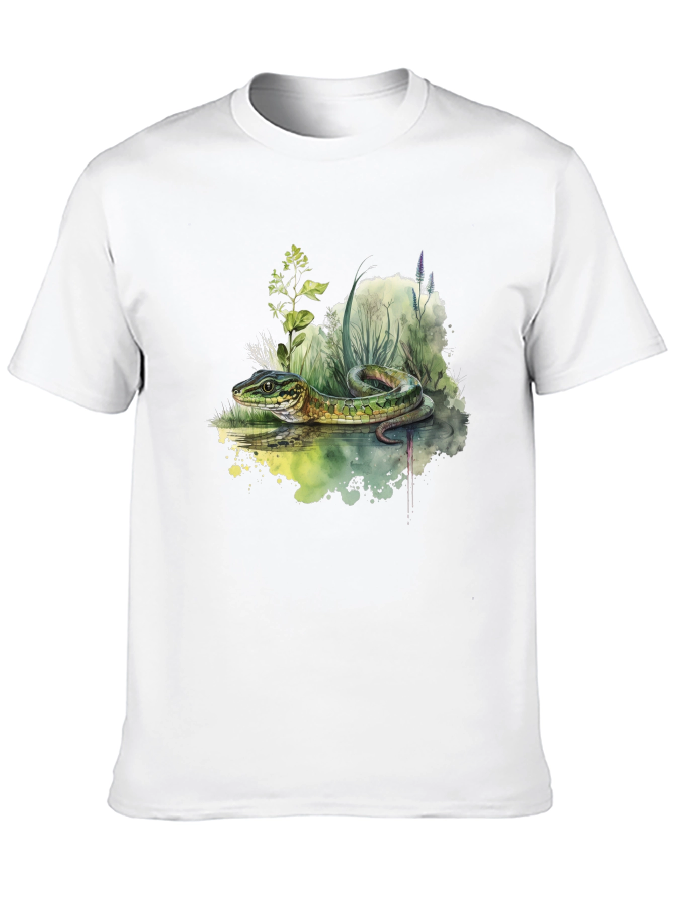 Black Snake Watercolor T-Shirt - Nature Inspired view 10