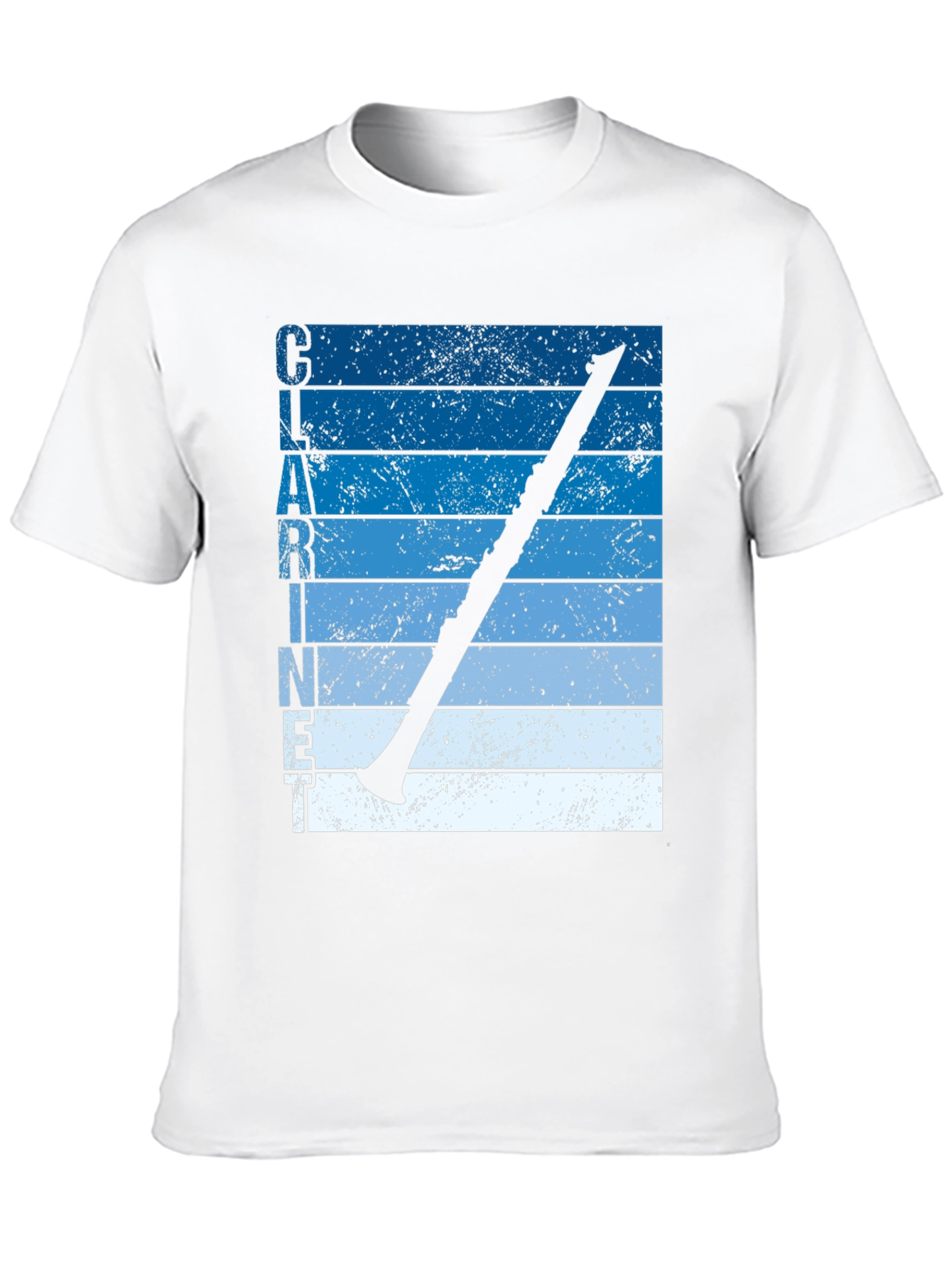 Black Clarinet Player Vintage Style T-Shirt view 10