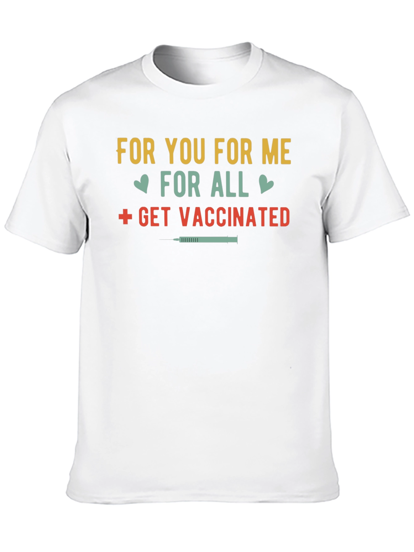 Black Get Vaccinated T-Shirt - For You, For Me, For All view 10