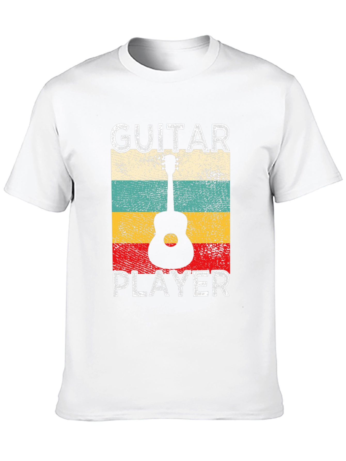 Black Guitar Player Retro T-Shirt - Music Lover Tee view 10